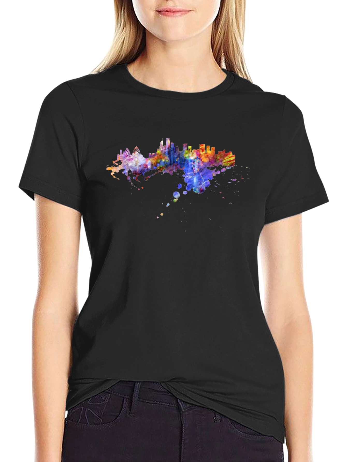 Watercolor Cityscape Graphic Tee