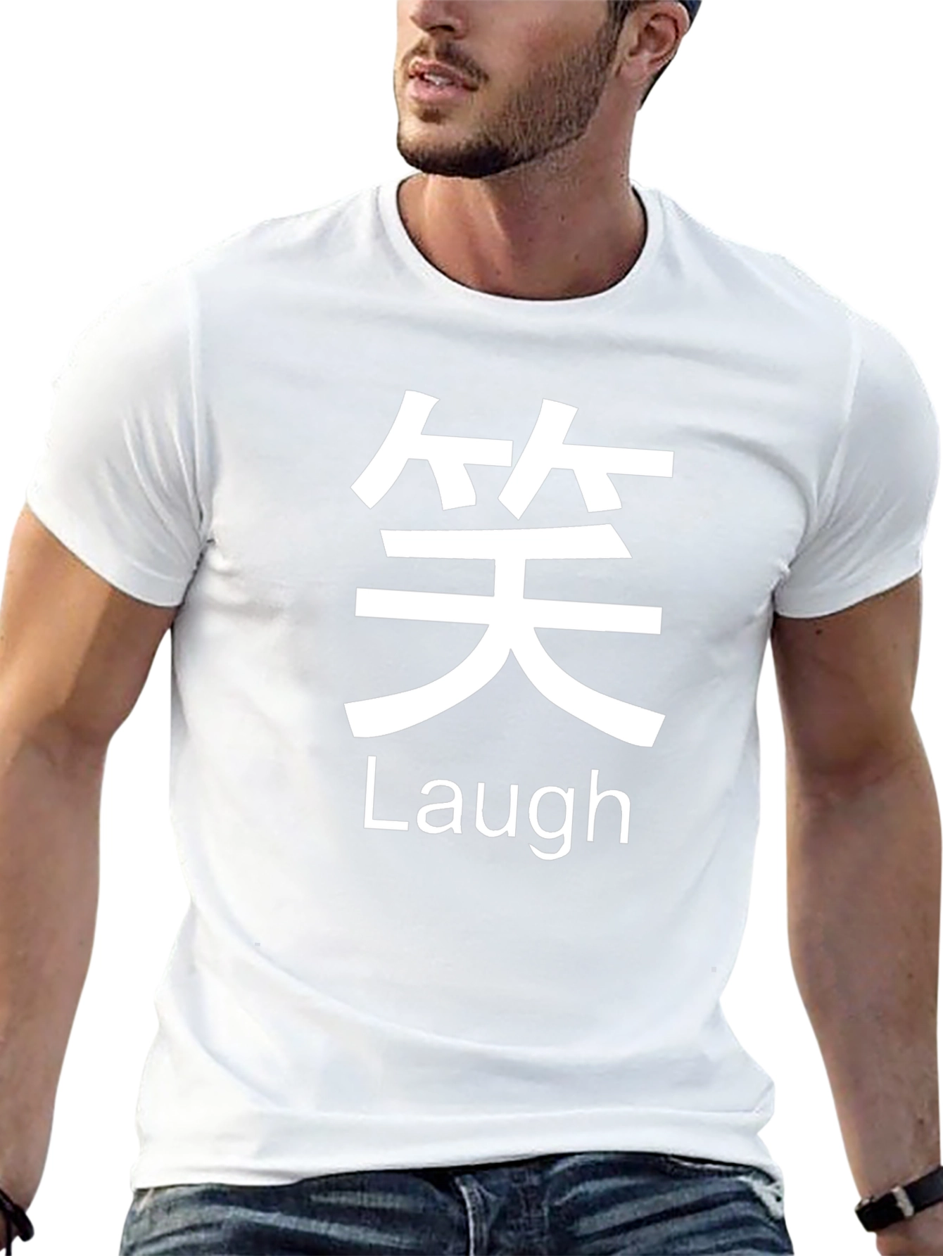 Laugh Graphic Tee - Black Cotton T-Shirt