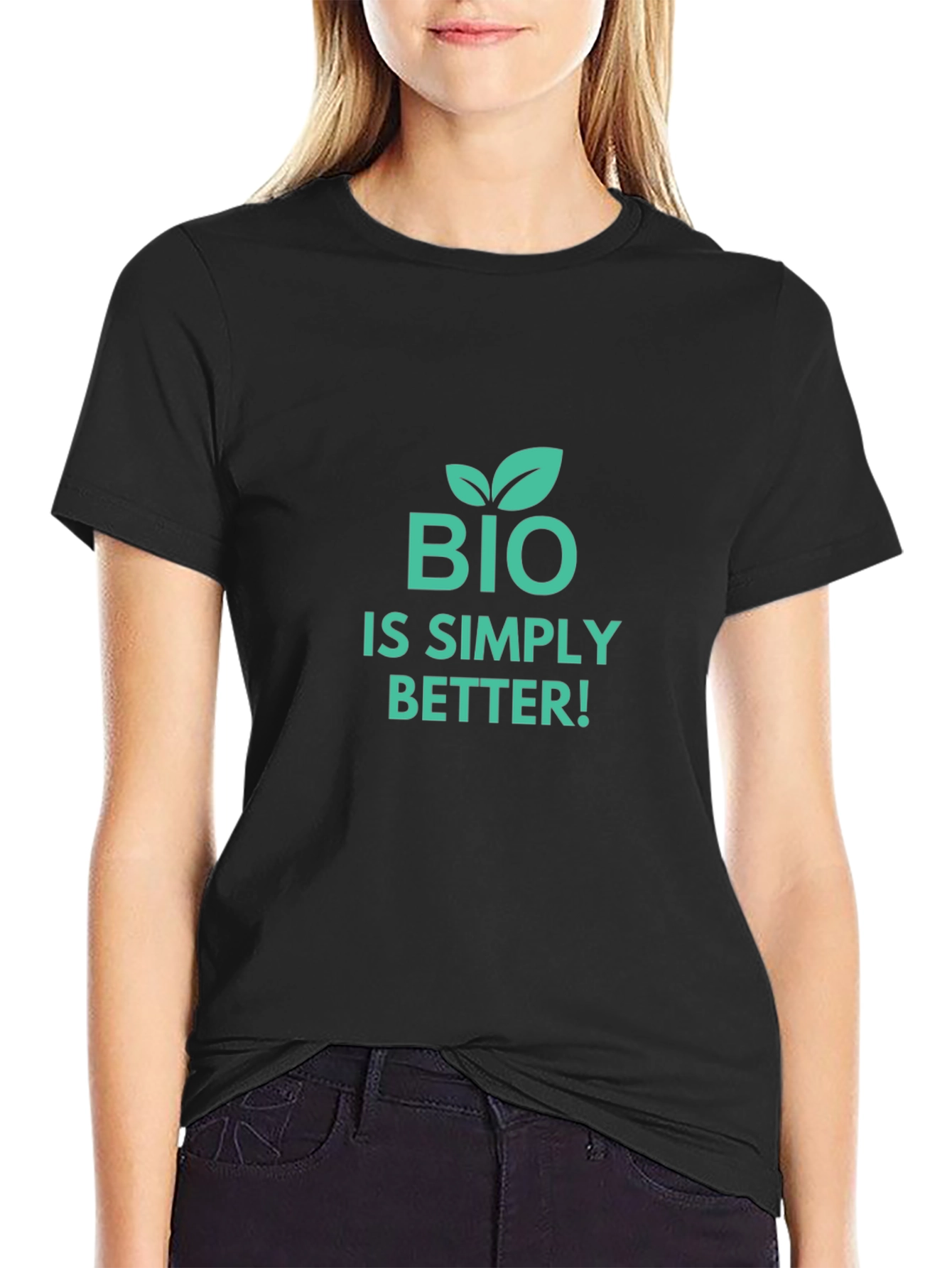 Bio is Simply Better Black Graphic T-Shirt