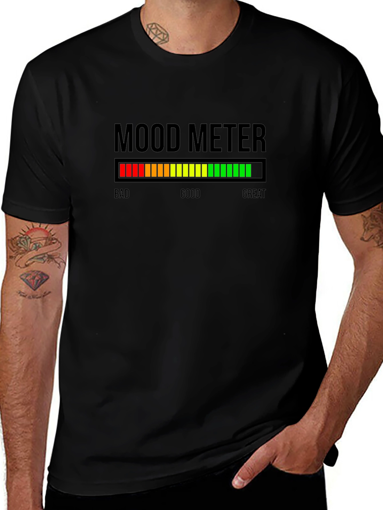 Mood Meter Graphic Tee - Black Novelty Shirt