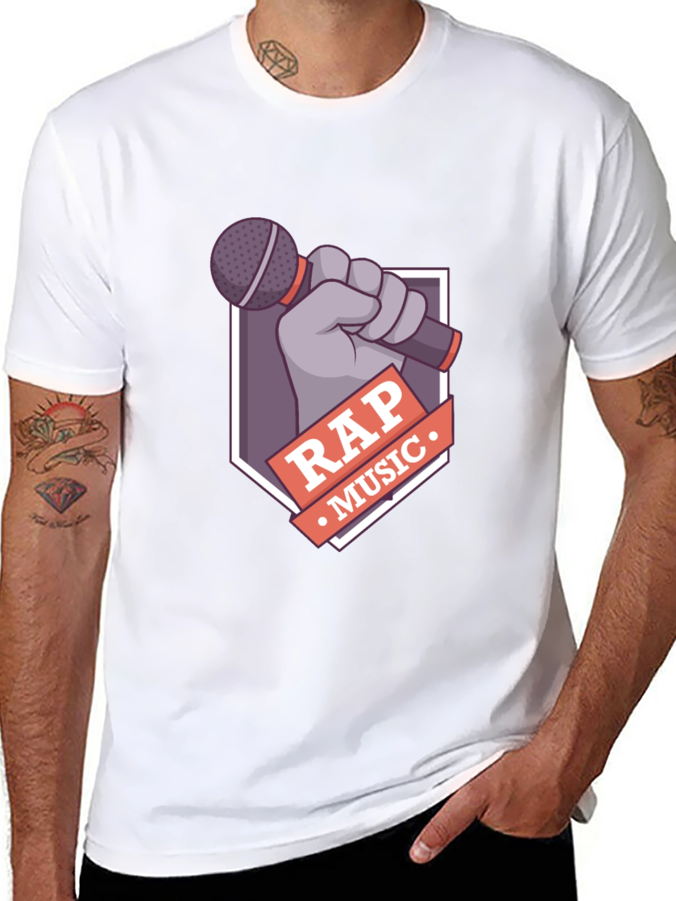 Rap Music Graphic Tee - Microphone Design