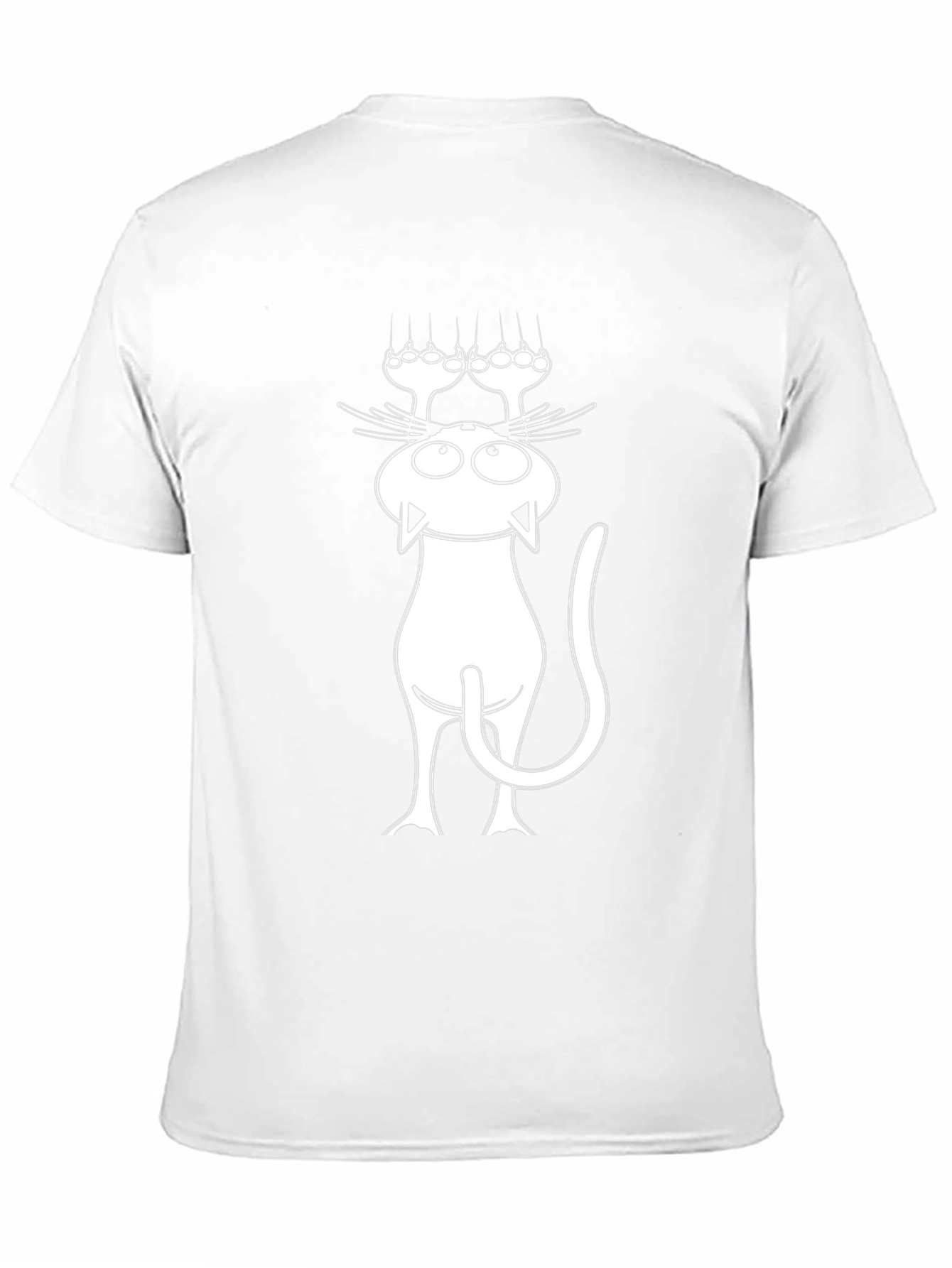 Funny Cat Scratching T-Shirt - Black