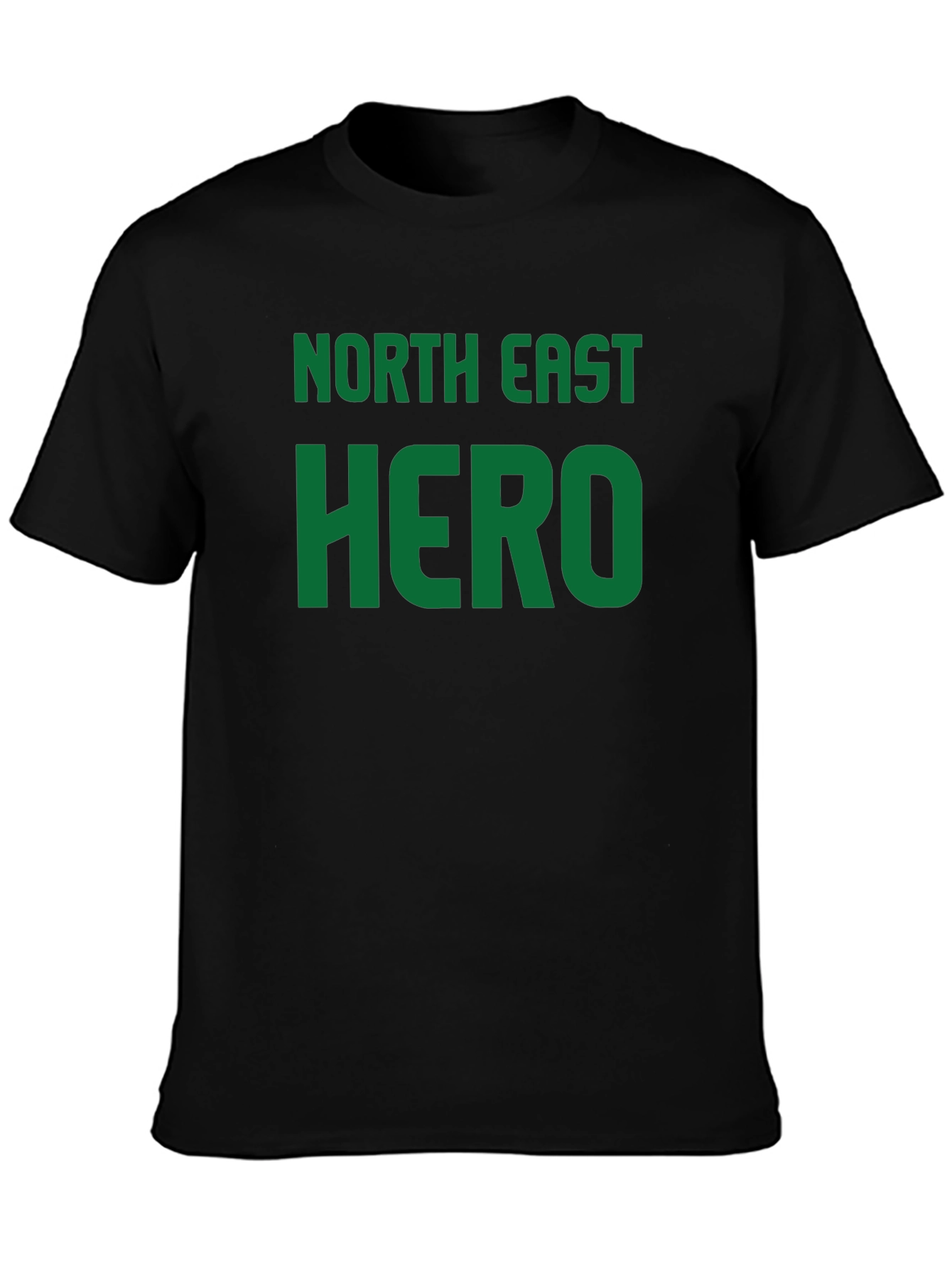 North East Hero Black Cotton T-Shirt