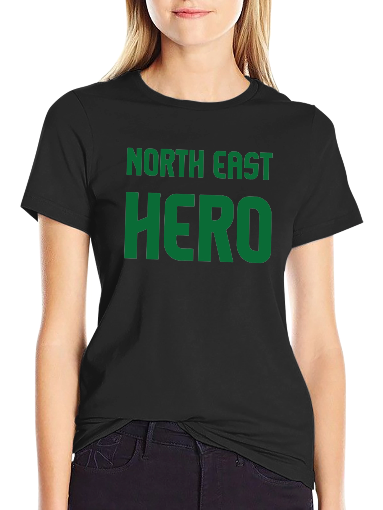 North East Hero Black Cotton T-Shirt