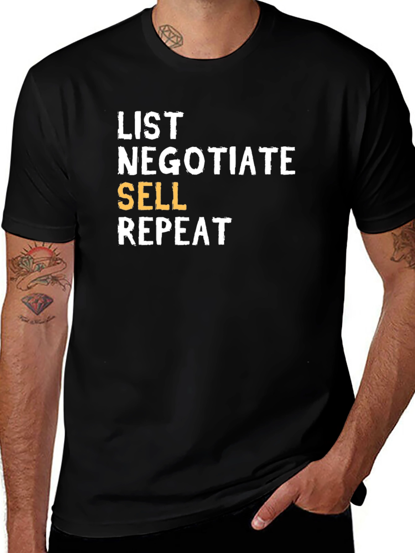 List Negotiate Sell Repeat T-Shirt