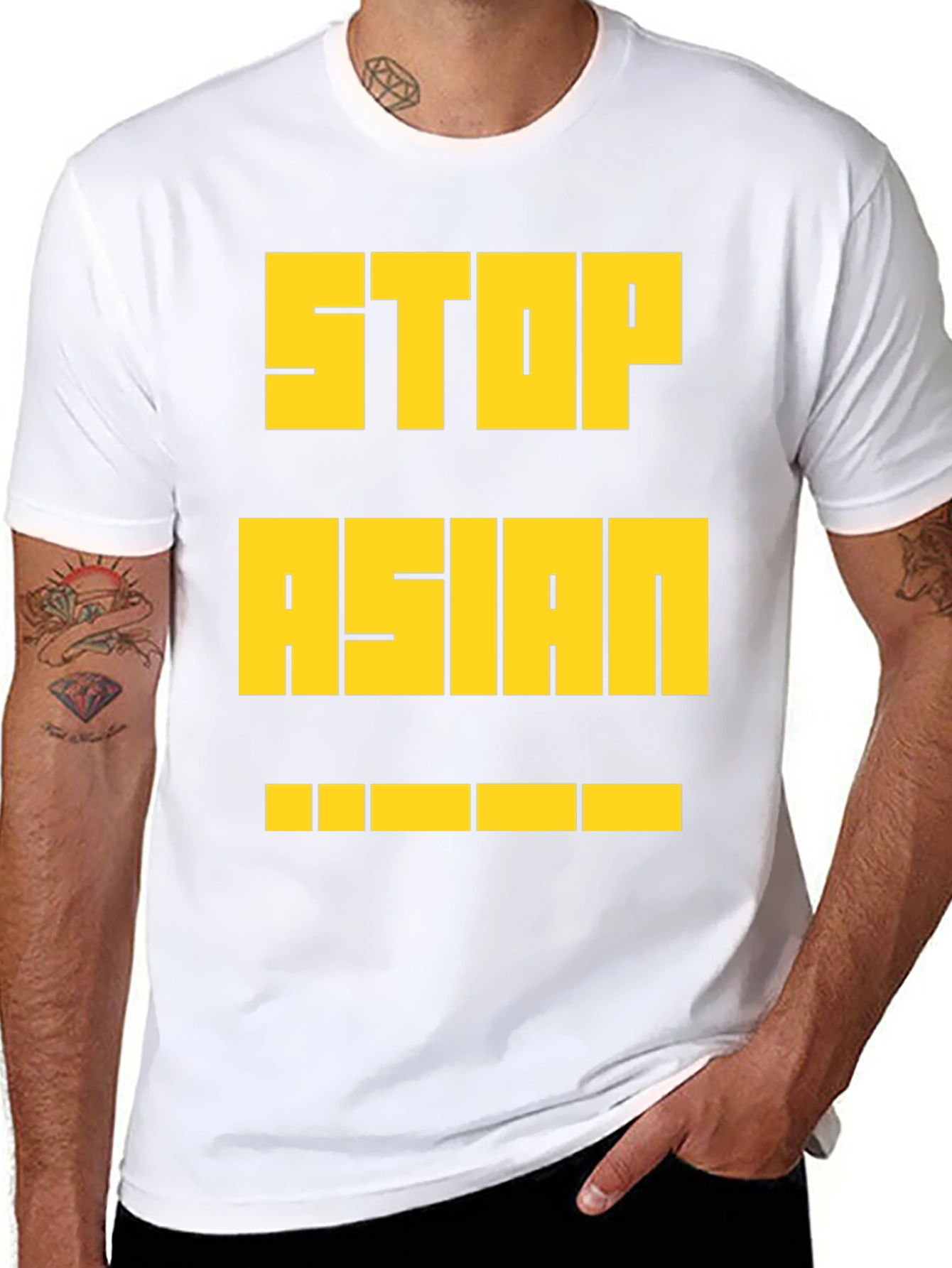 Stop Asian Hate T-Shirt - Bold Yellow Print