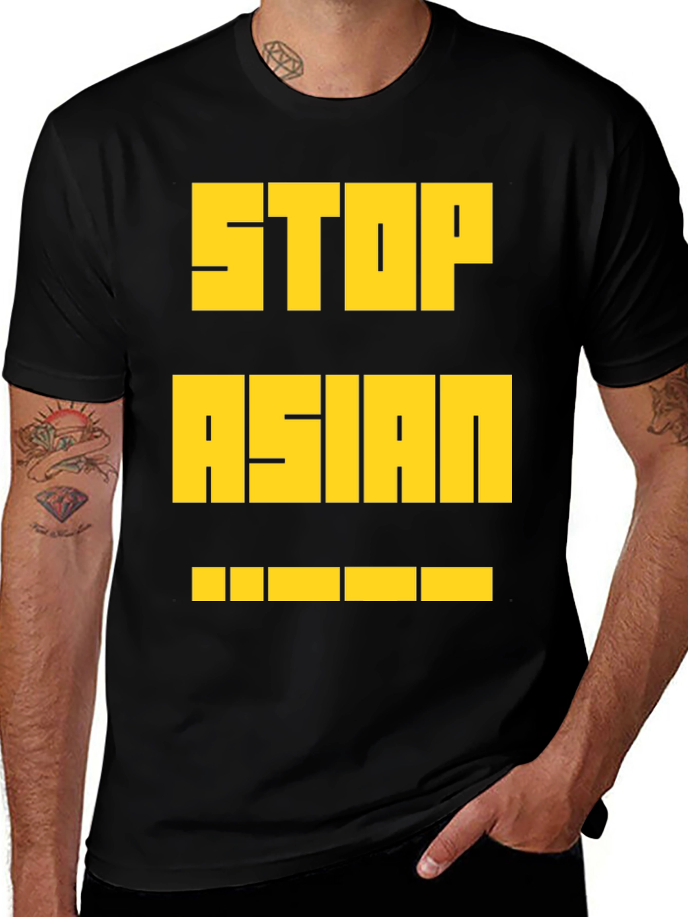 Stop Asian Hate T-Shirt - Bold Yellow Print