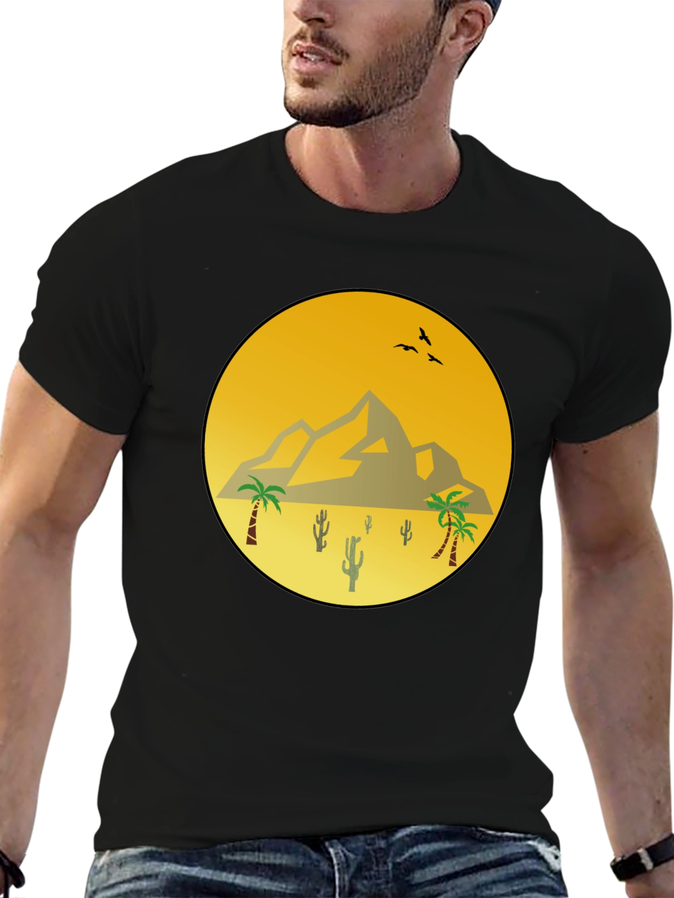Desert Scene Black T-Shirt