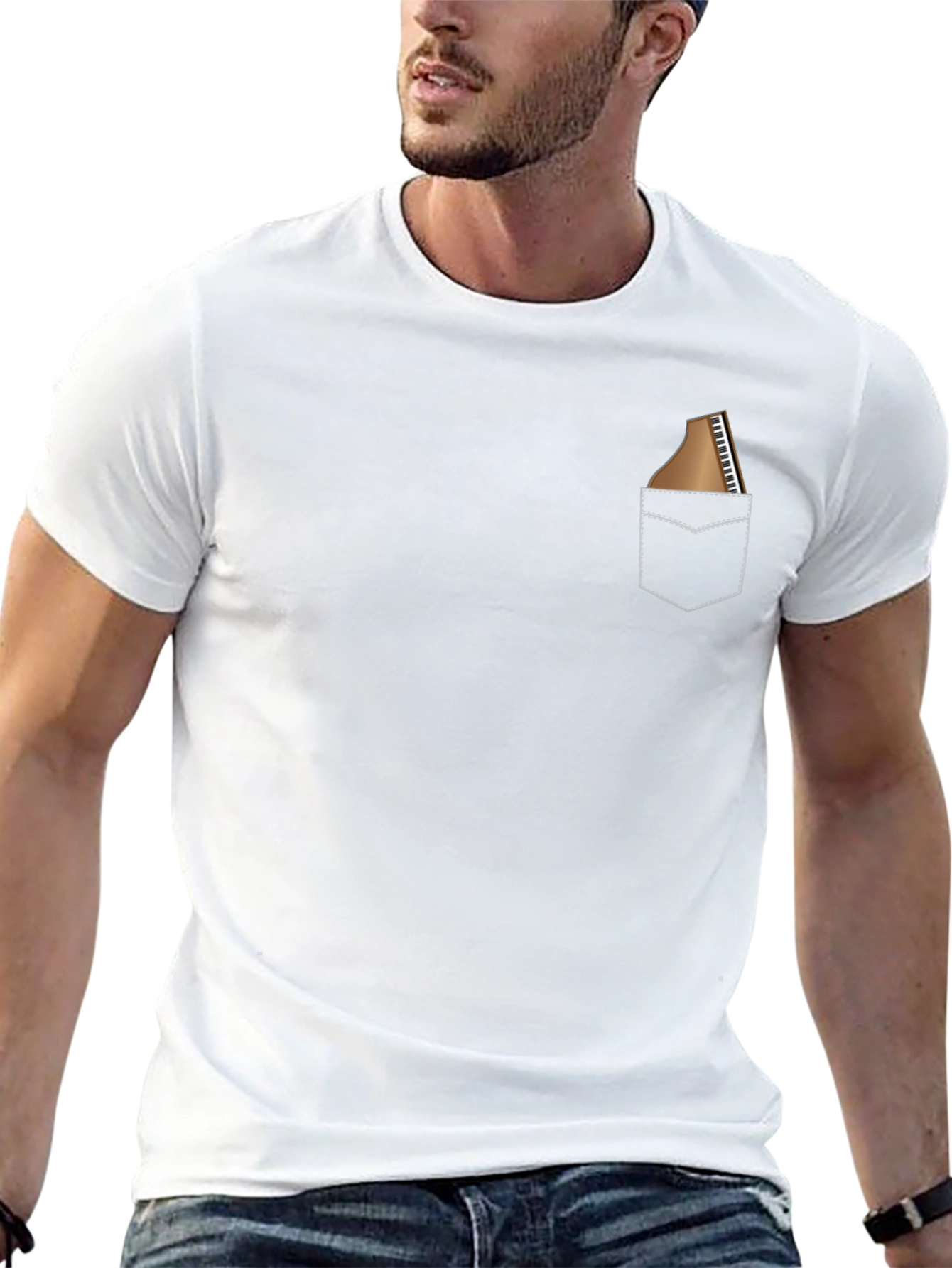Piano Pocket Tee - Stylish Music Lovers T-Shirt
