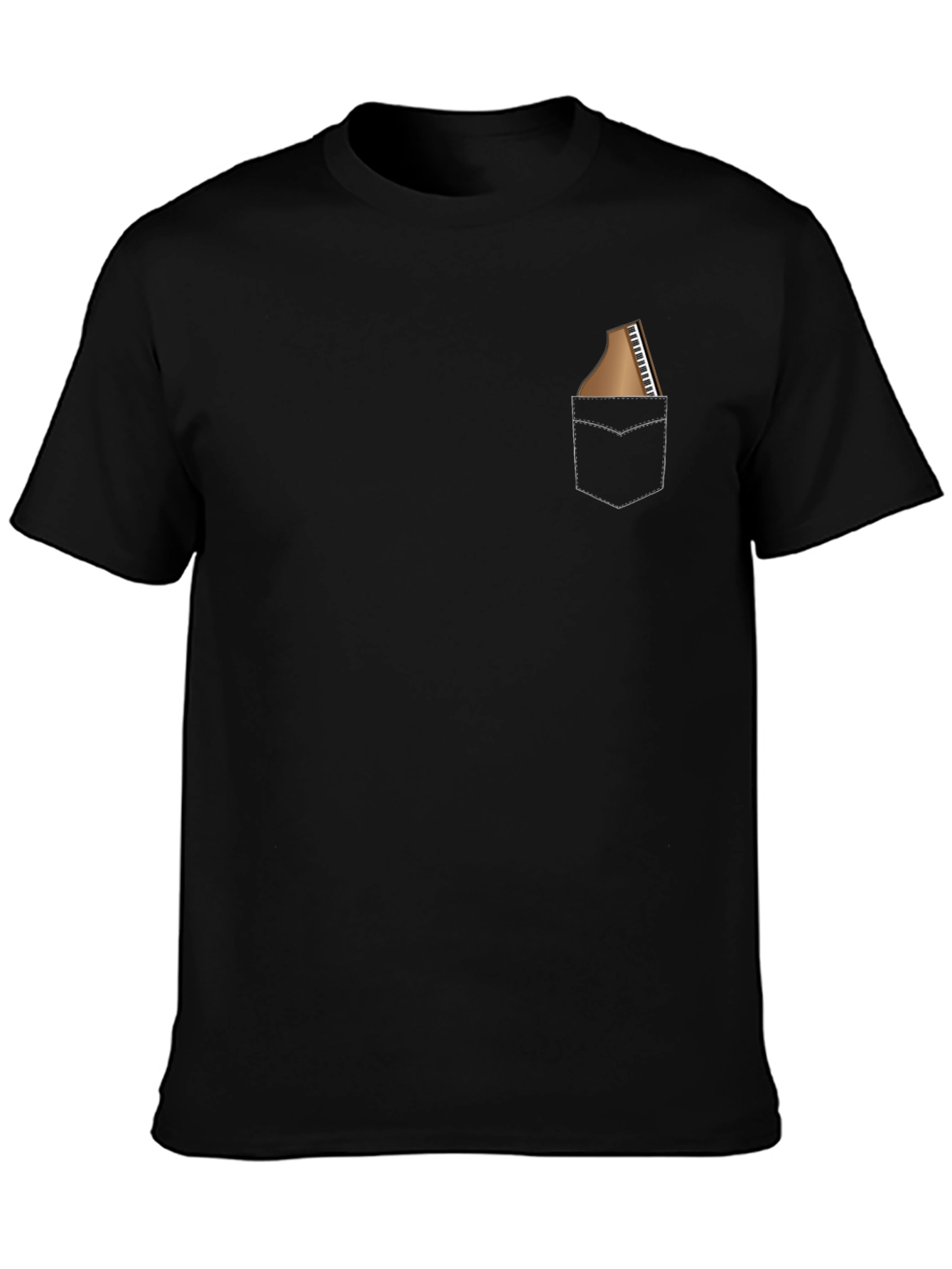 Piano Pocket Tee - Stylish Music Lovers T-Shirt