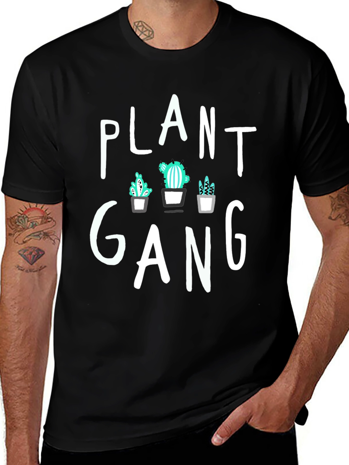 Plant Gang Graphic Tee - Trendy Cactus T-Shirt