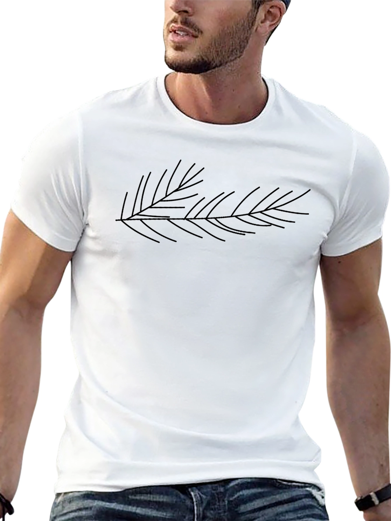 Minimalist Branch Graphic Black T-Shirt