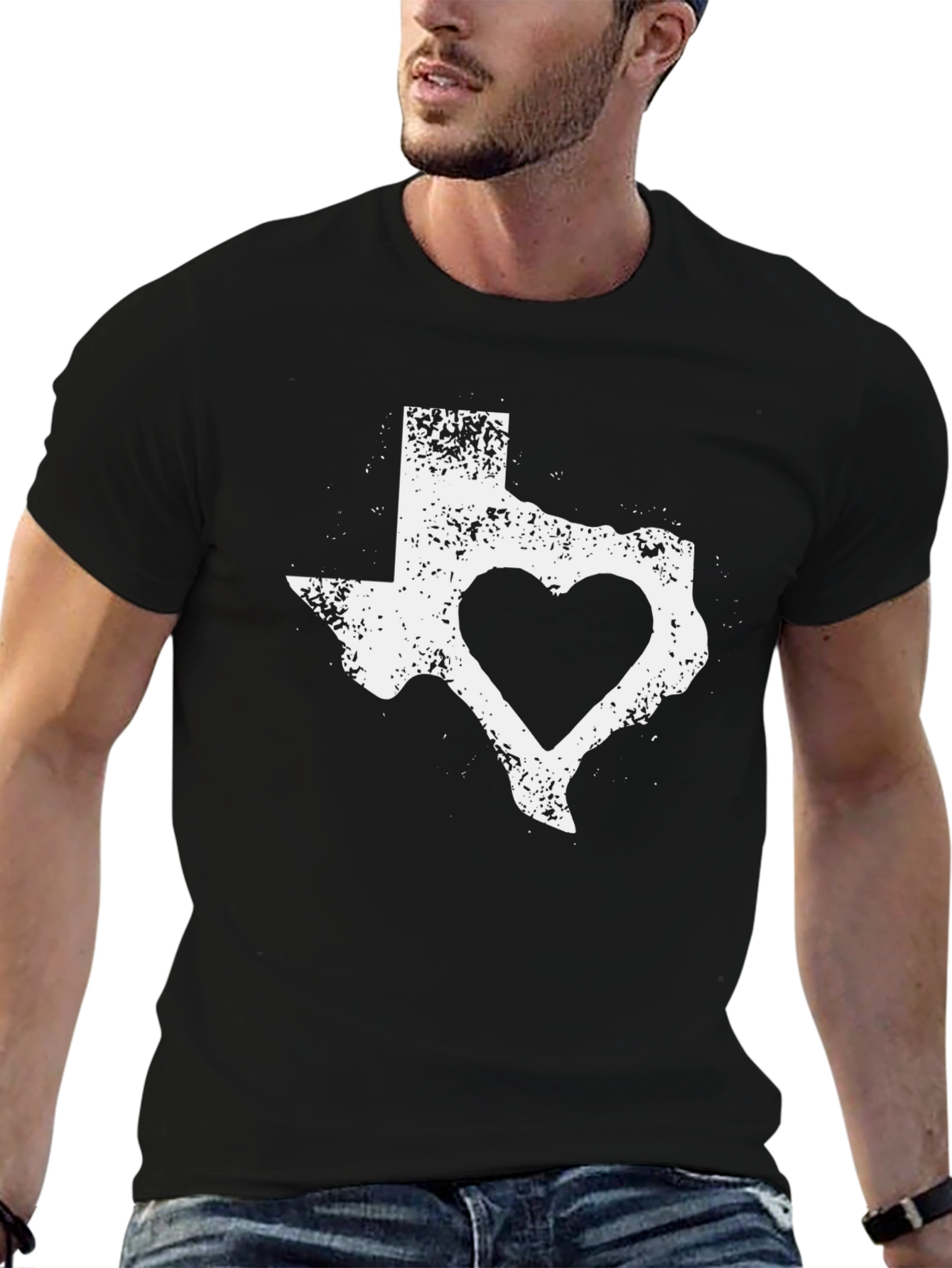 Texas Heart Graphic Tee - Distressed Style