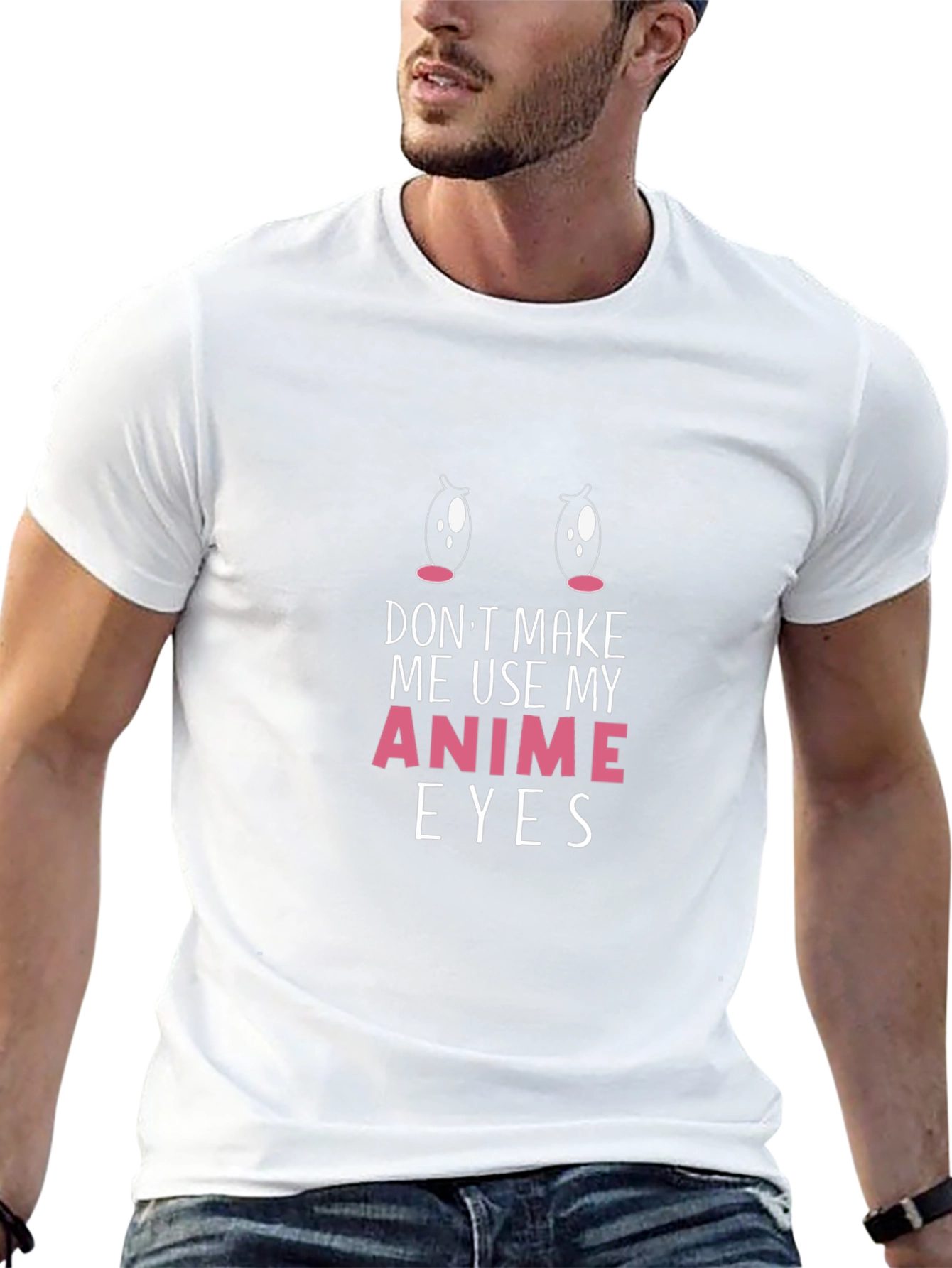 Anime Eyes Graphic Tee - Soft Cotton T-Shirt