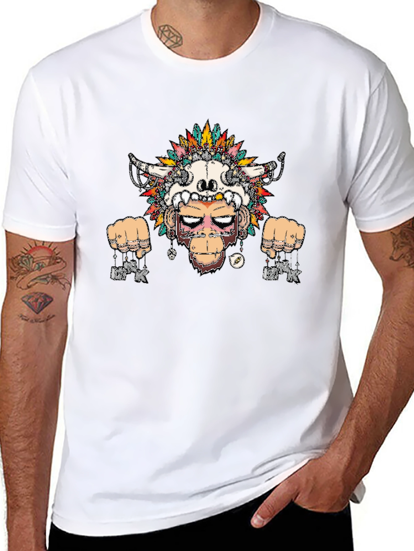 Tribal Ape Graphic Tee - Mens Black T-Shirt