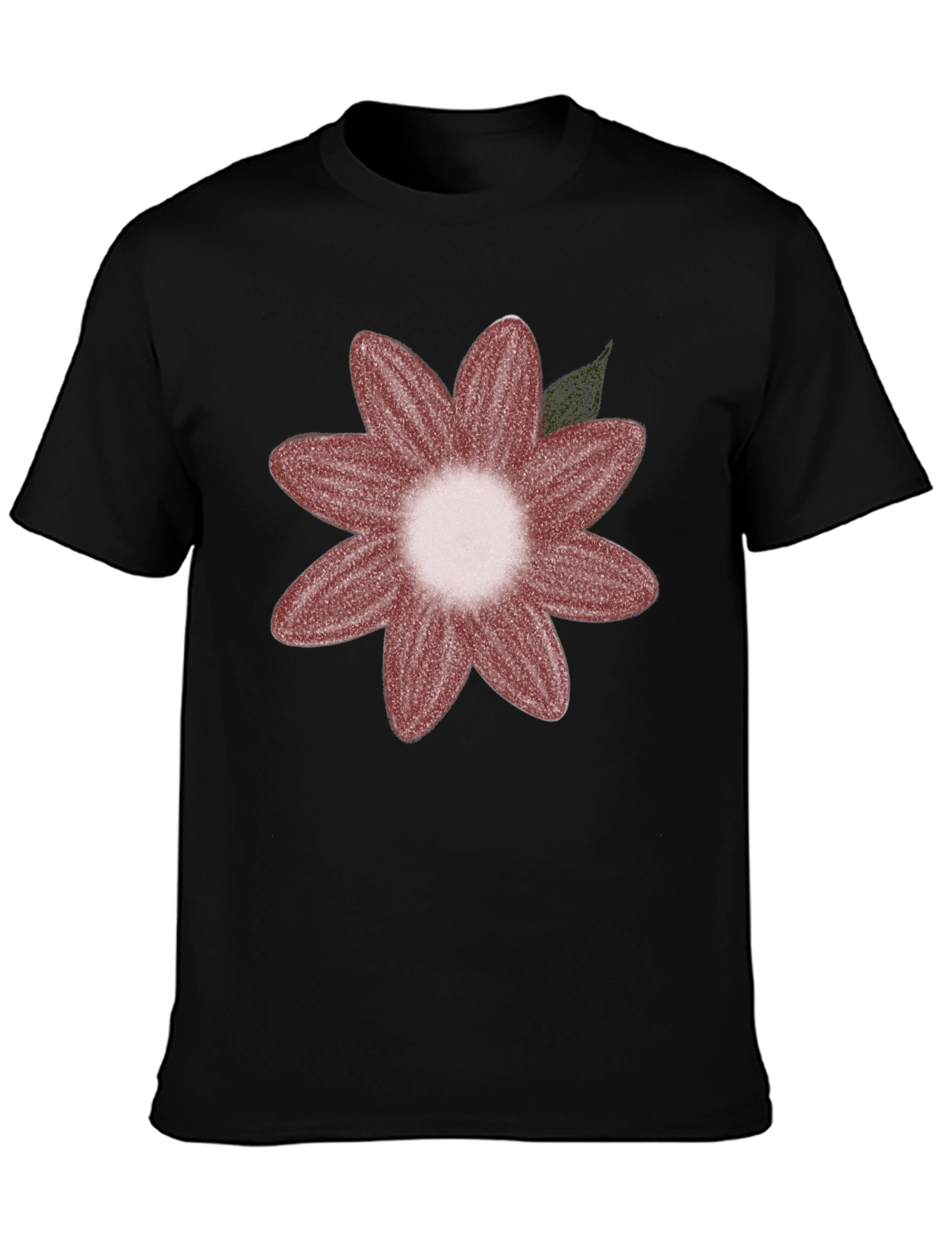 Floral Graphic Tee - Black Cotton Blend