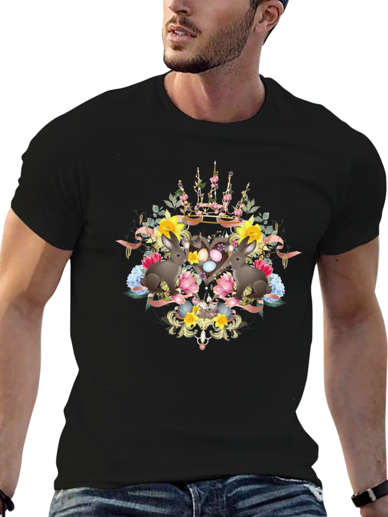 Floral Easter Bunnies T-Shirt