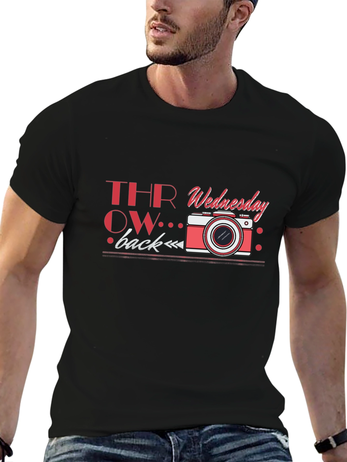 Throwback Wednesday Black Graphic Tee Shirt
