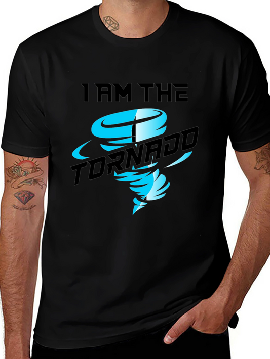 I am the Tornado Graphic Print Black T-Shirt