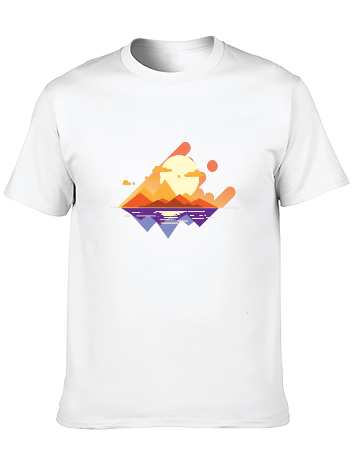 Abstract Sunset Graphic Tee - Stylish Black T-Shirt