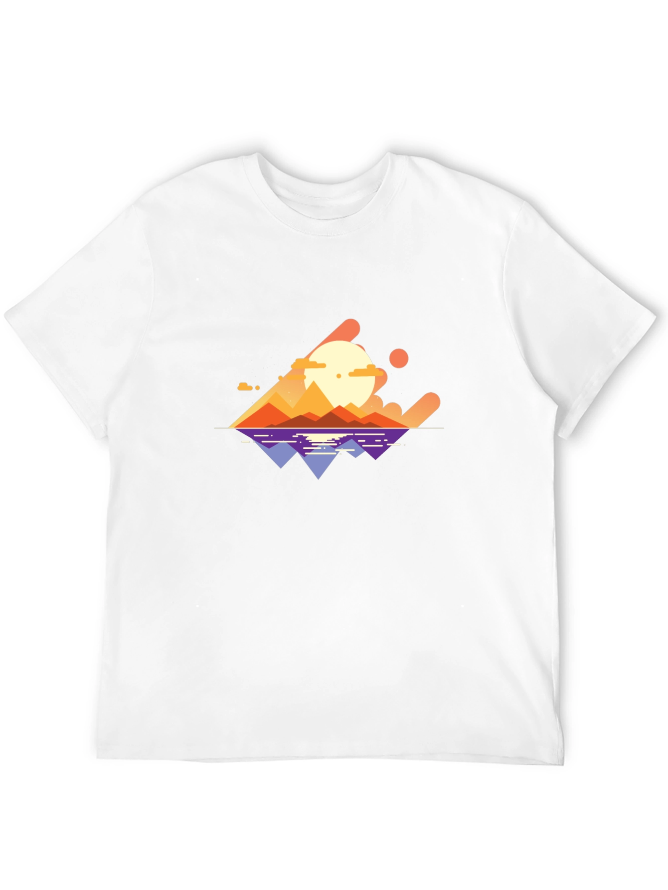 Abstract Sunset Graphic Tee - Stylish Black T-Shirt
