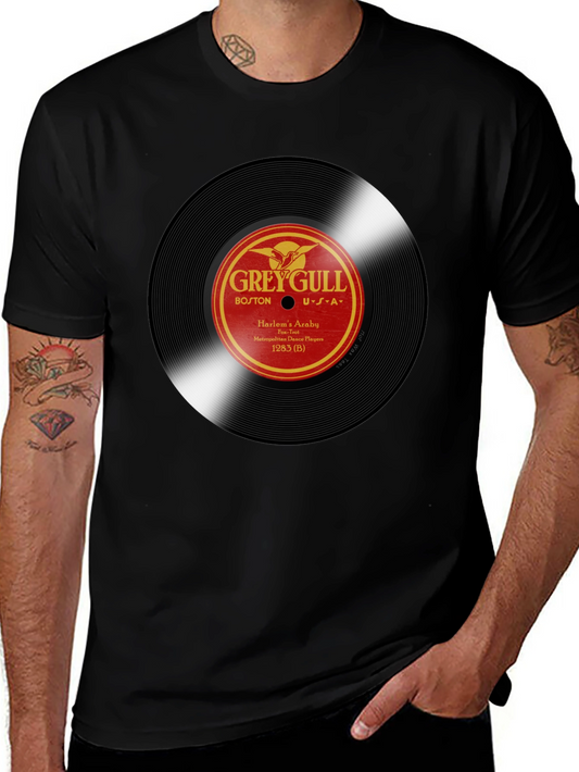 Grey Gull Record Print T-Shirt - Vintage Music Tee