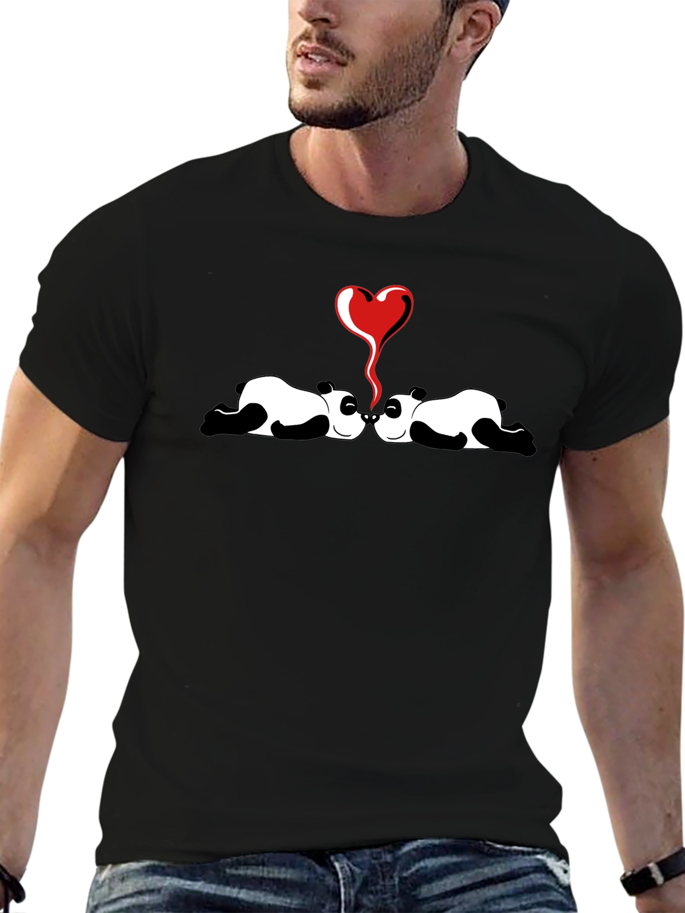 Panda Love Graphic Tee - Cute and Comfortable