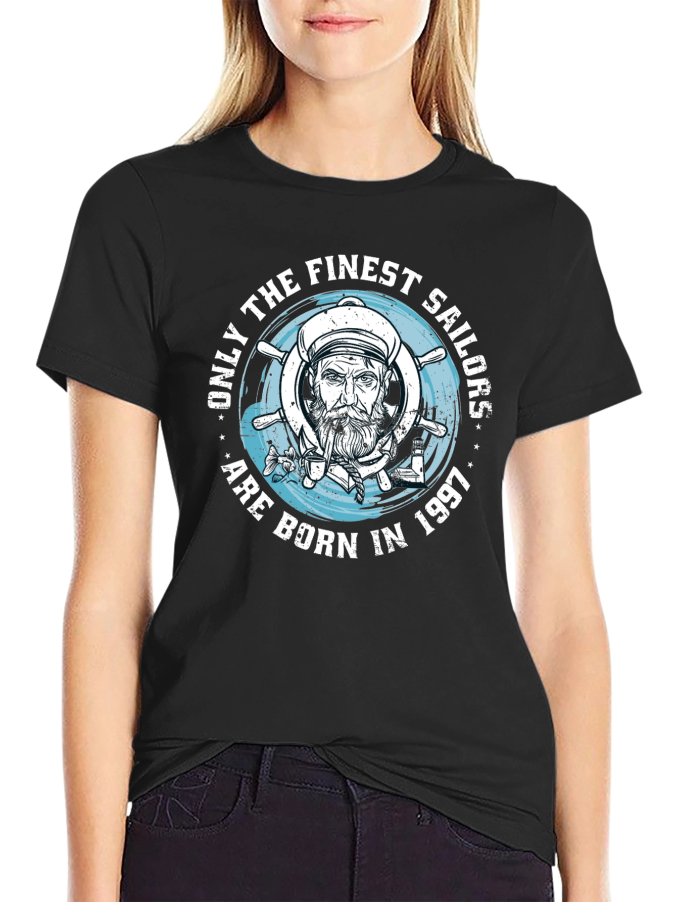Finest Sailor Born 1997 Black Graphic Tee