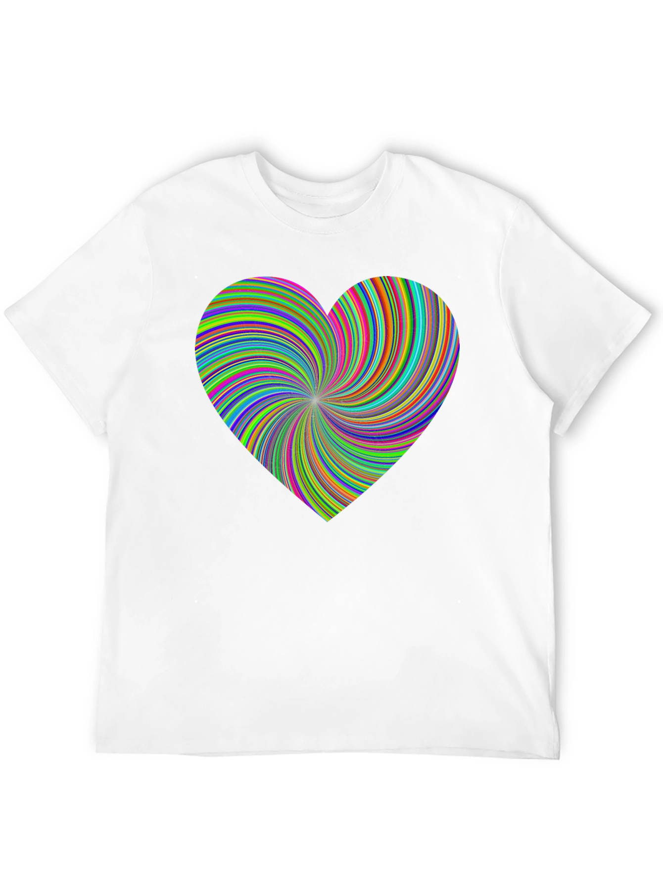 Vibrant Swirl Heart Black T-Shirt - Modern Artistic Tee