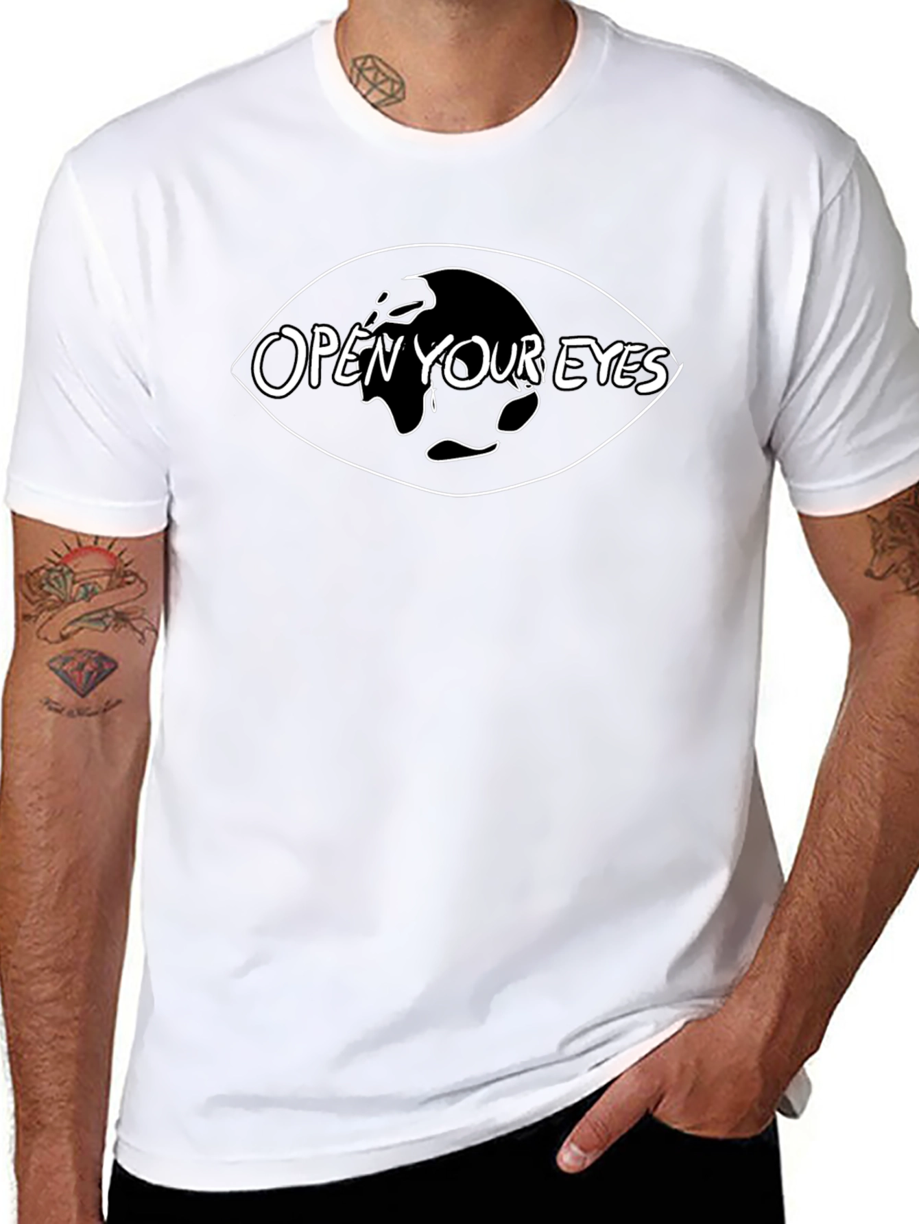 Open Your Eyes Black Graphic Tee