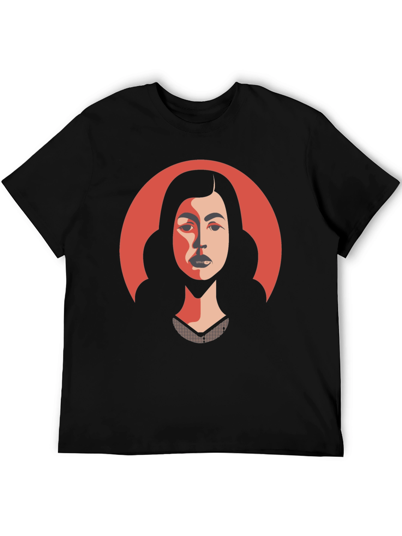 Woman Portrait Graphic Tee - Stylish Black T-Shirt