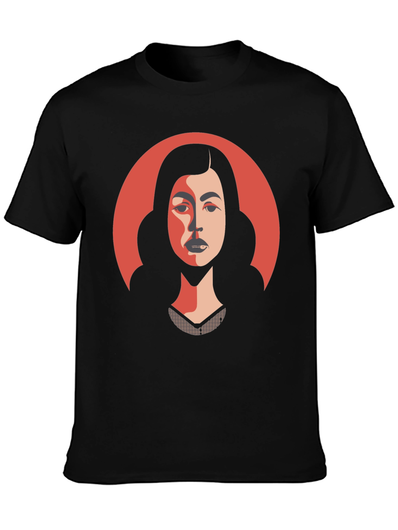 Woman Portrait Graphic Tee - Stylish Black T-Shirt