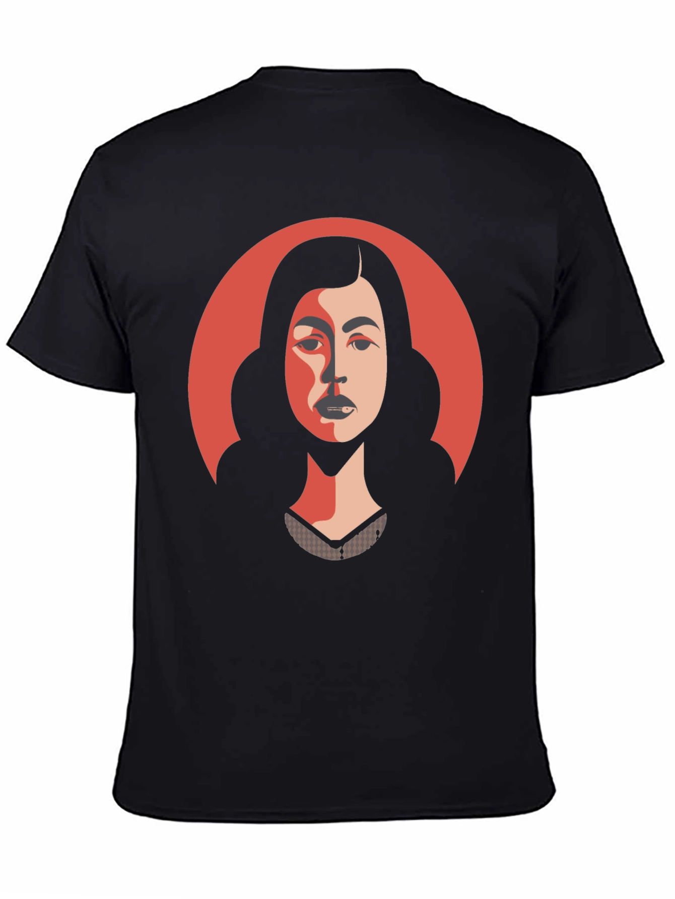 Woman Portrait Graphic Tee - Stylish Black T-Shirt