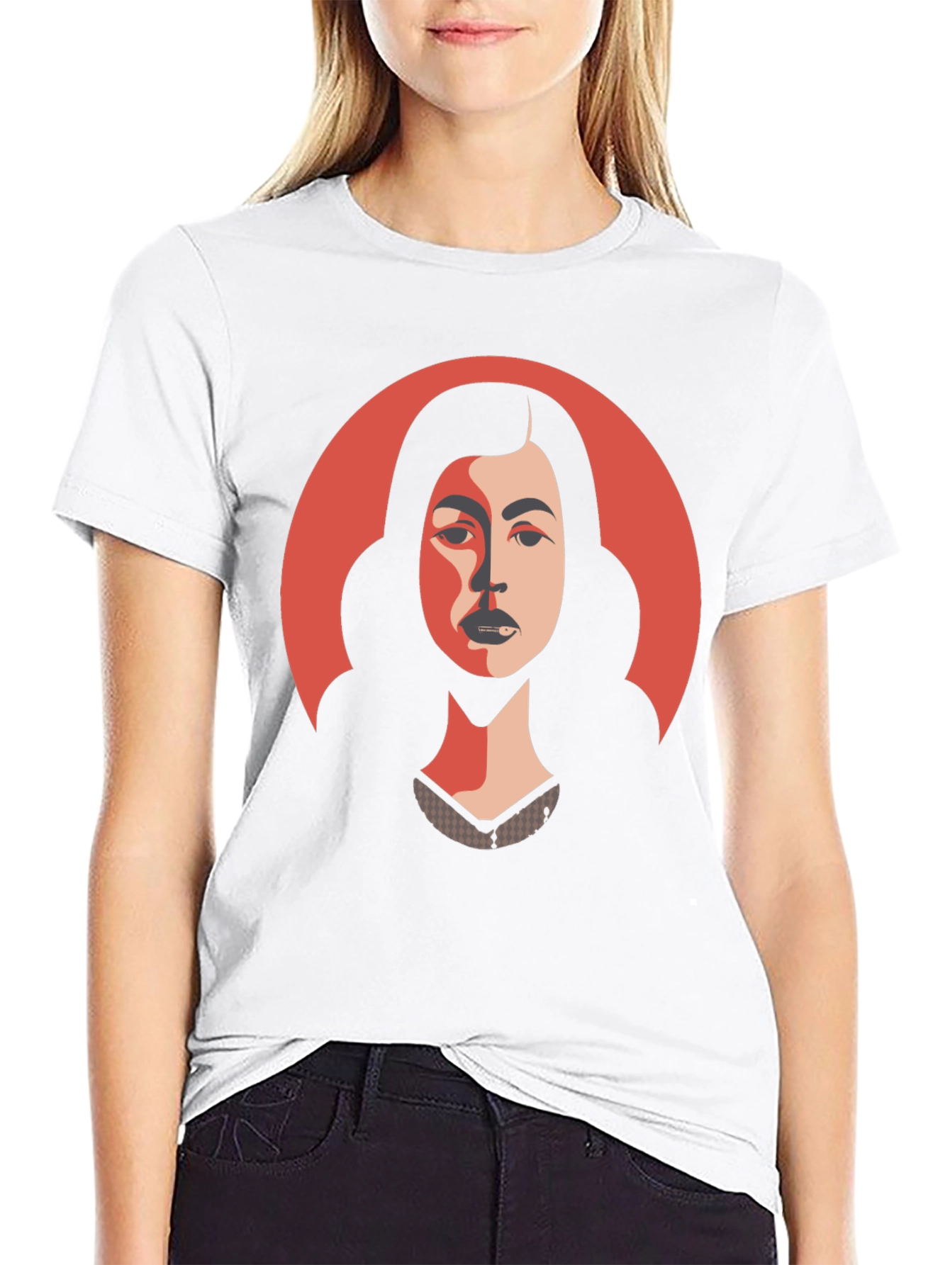 Woman Portrait Graphic Tee - Stylish Black T-Shirt