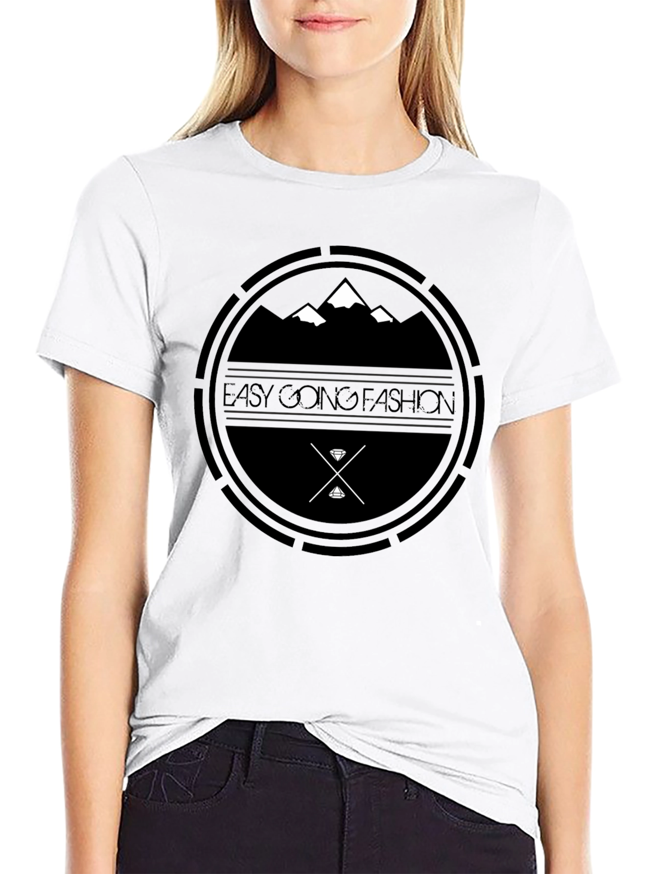 Easy Going Fashion Black Graphic Tee