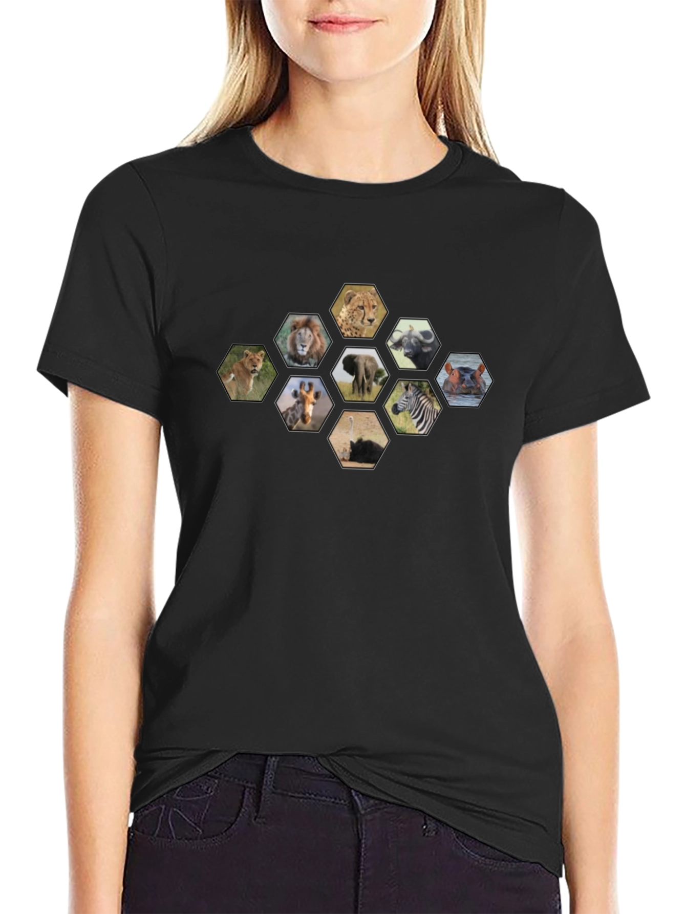 Safari Animals Hexagon T-Shirt