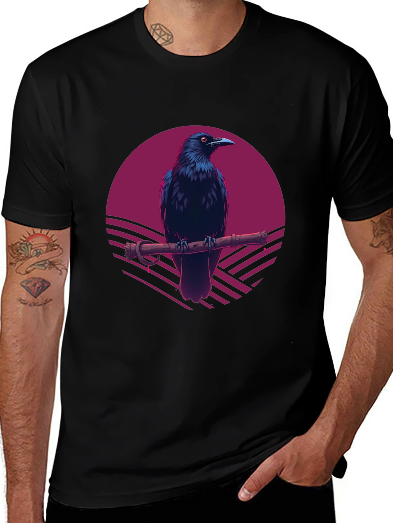 Raven Sunset T-Shirt - Gothic Style