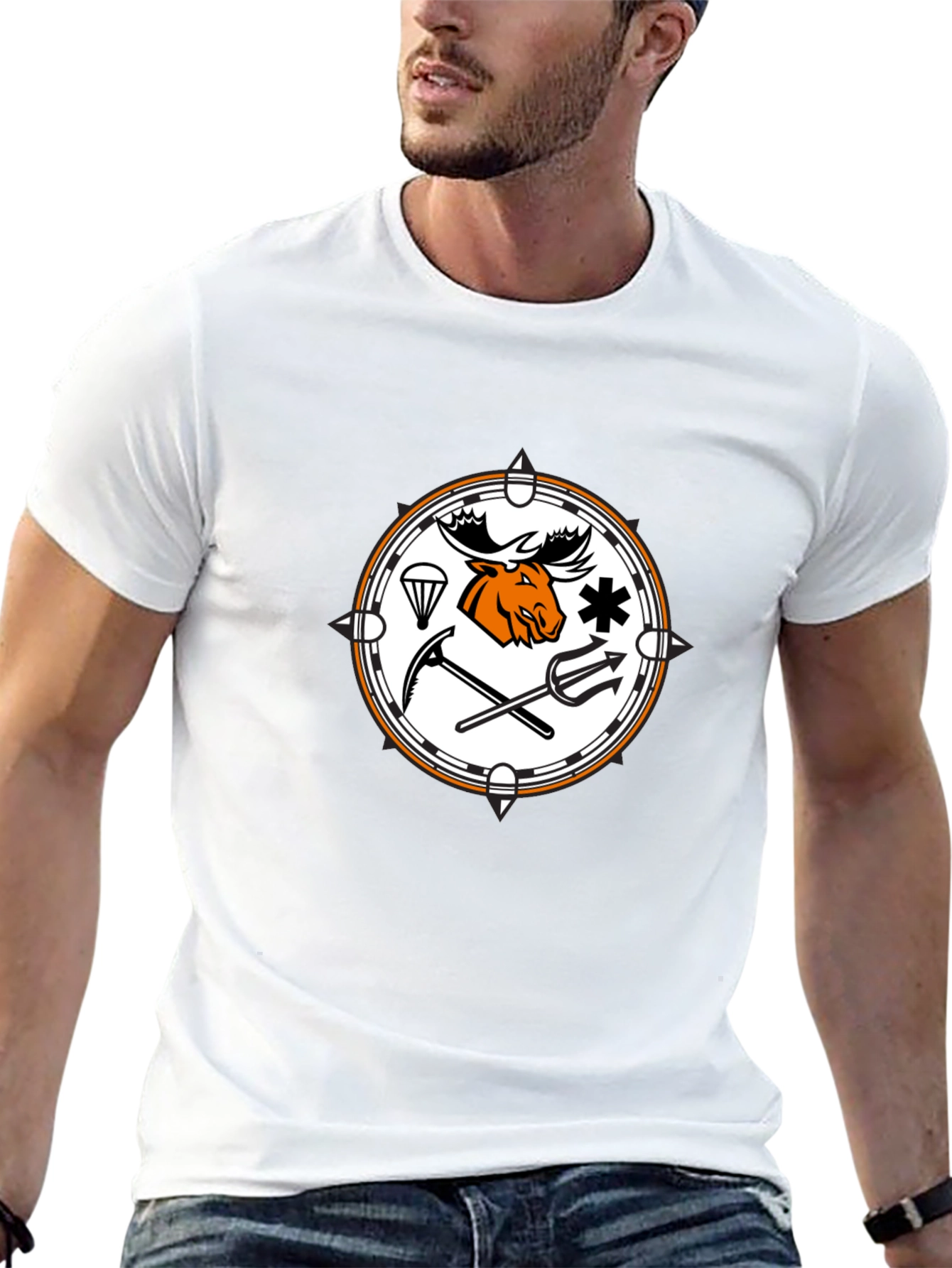 Moose Emblem Graphic T-Shirt - Classic Black Tee