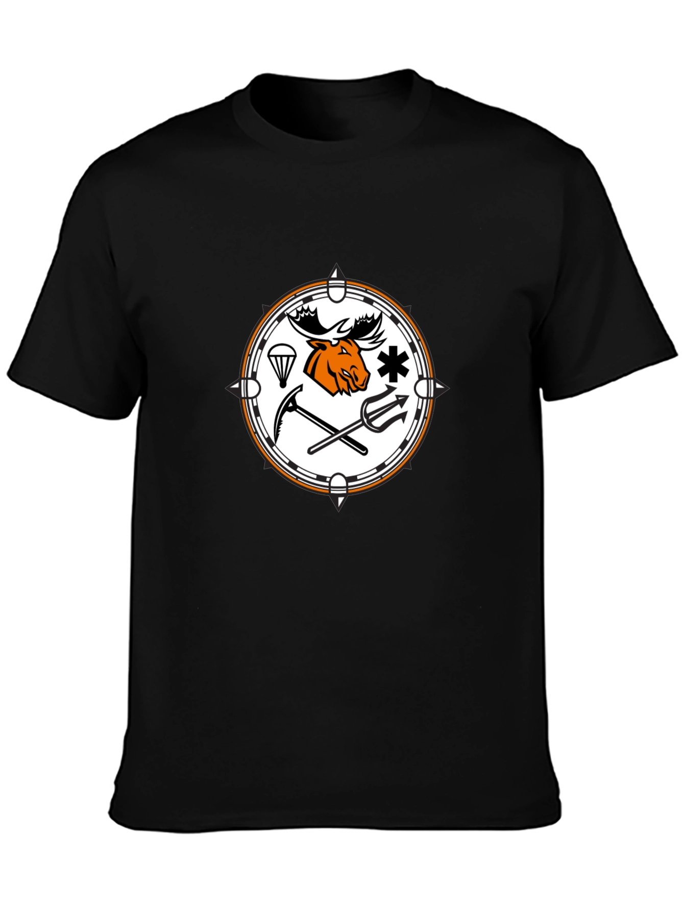 Moose Emblem Graphic T-Shirt - Classic Black Tee