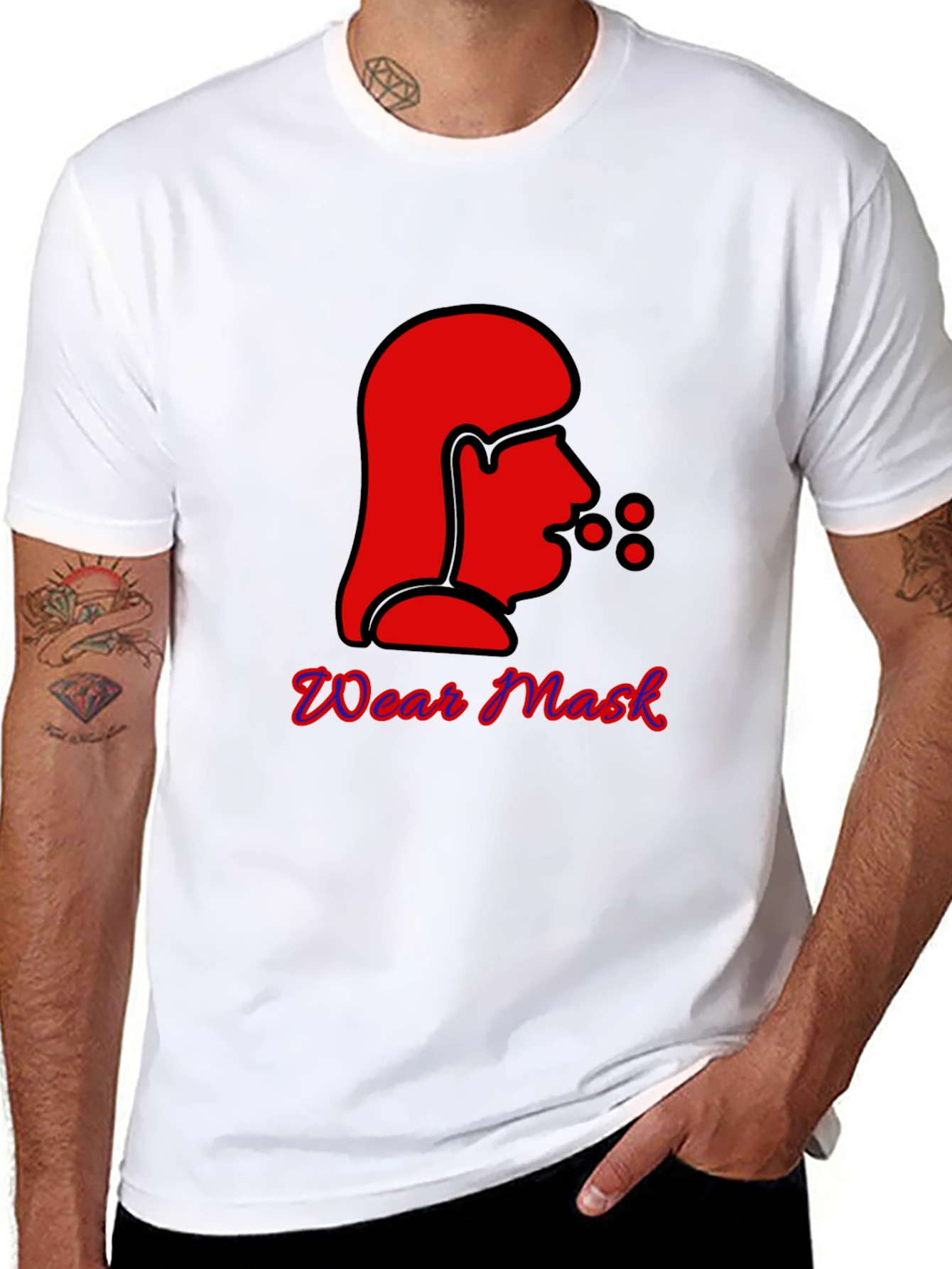 Wear Mask Graphic Tee - Black