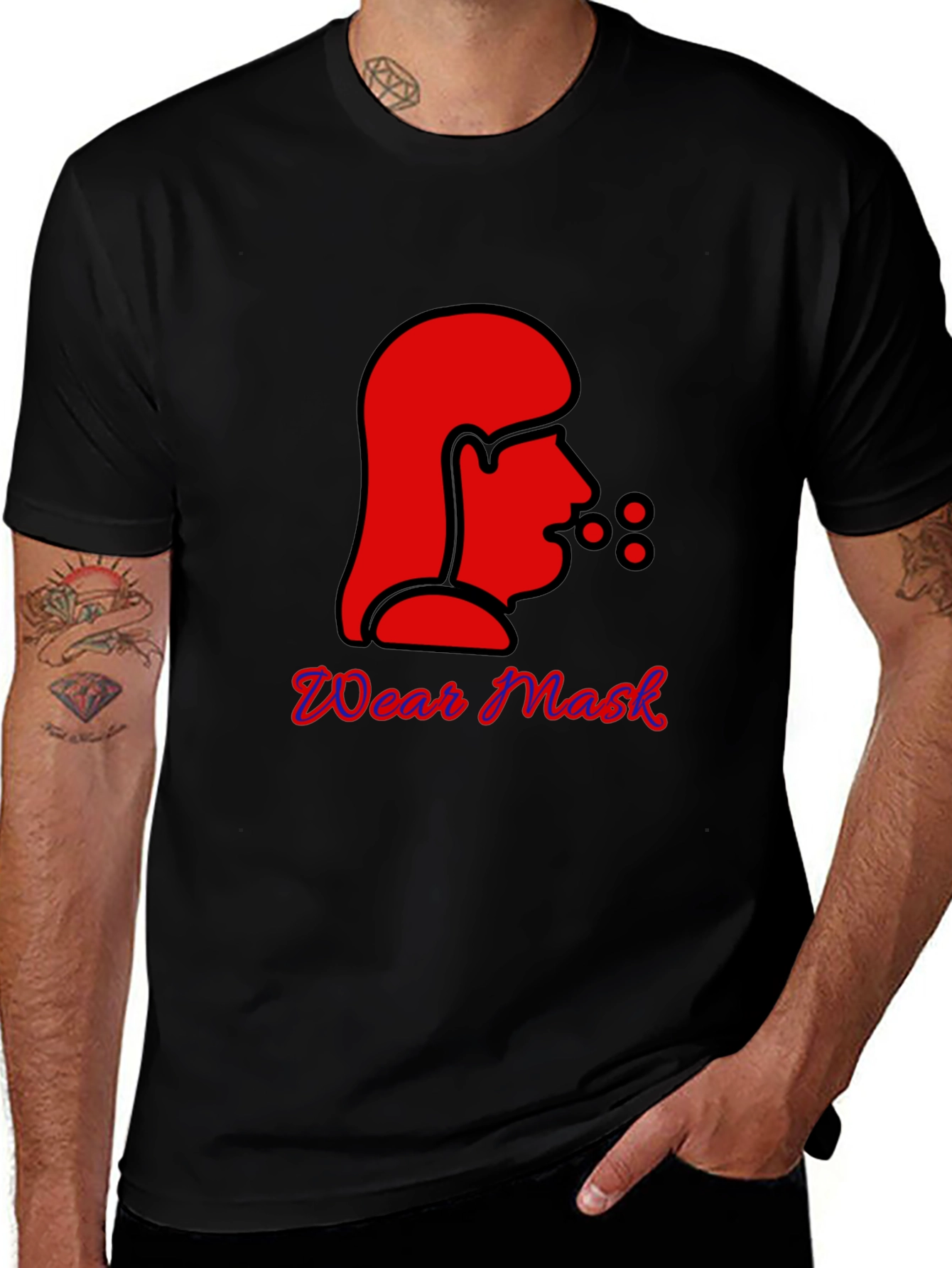Wear Mask Graphic Tee - Black