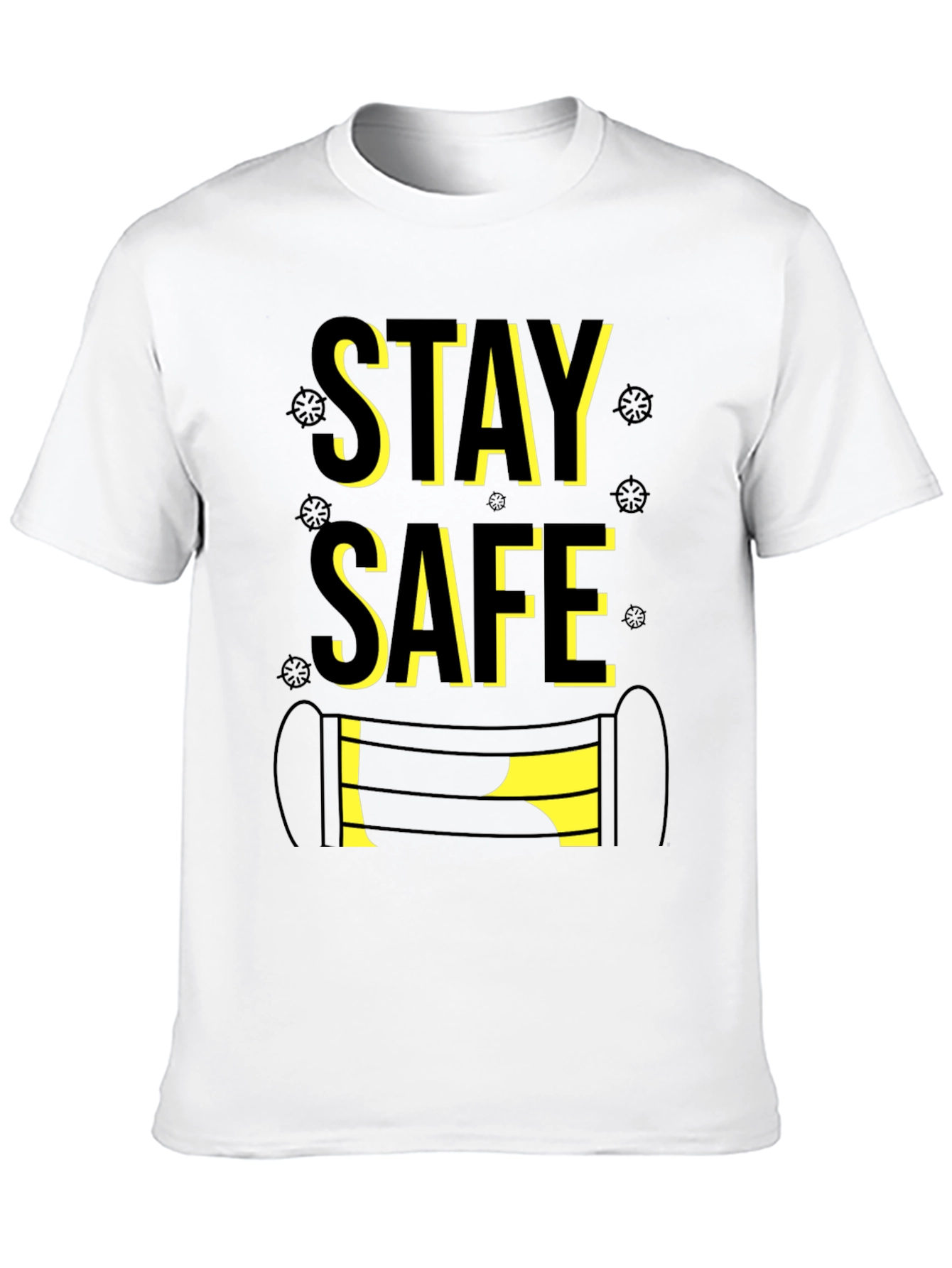 Stay Safe Graphic Tee - Black Cotton Blend