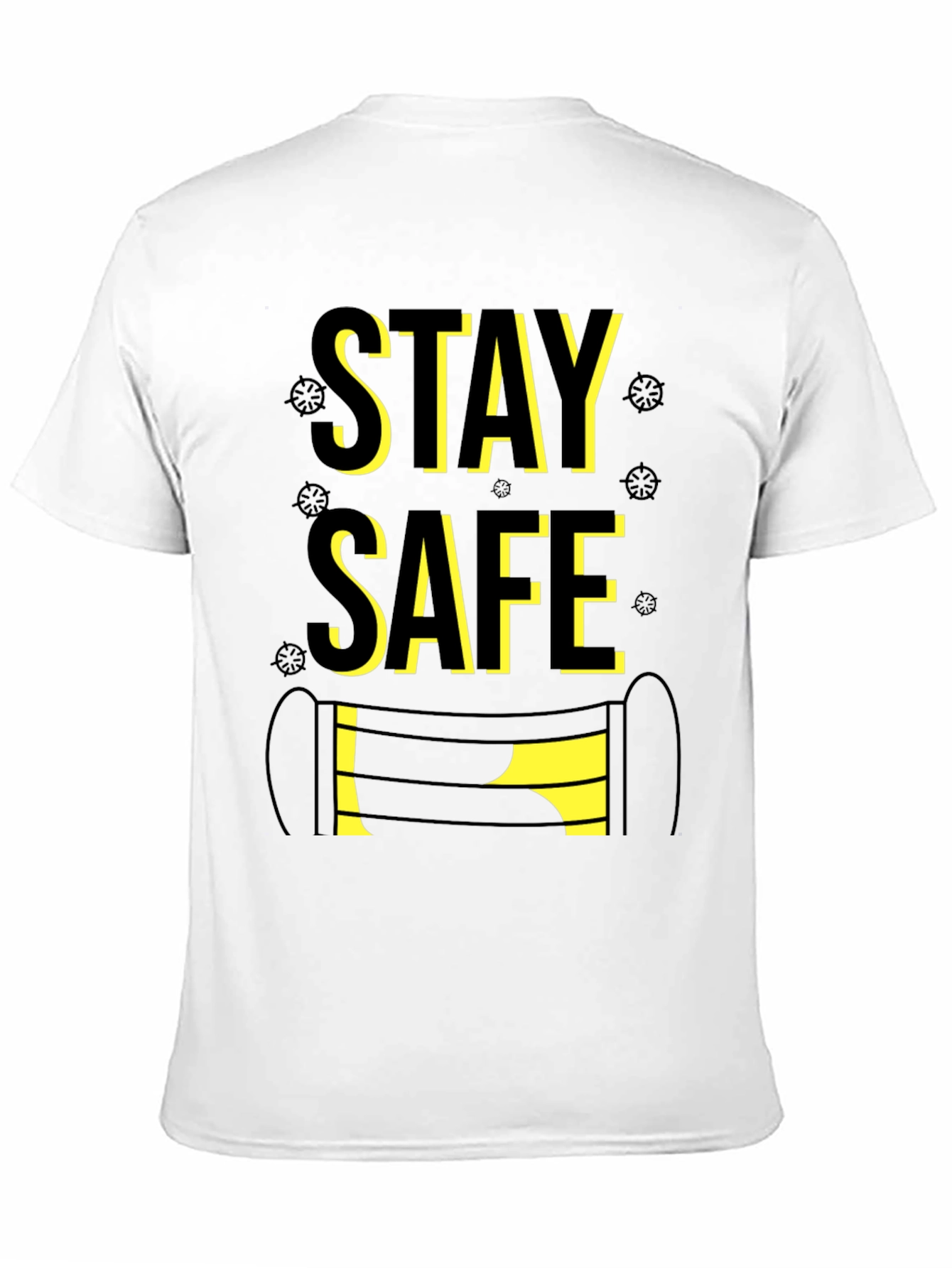 Stay Safe Graphic Tee - Black Cotton Blend