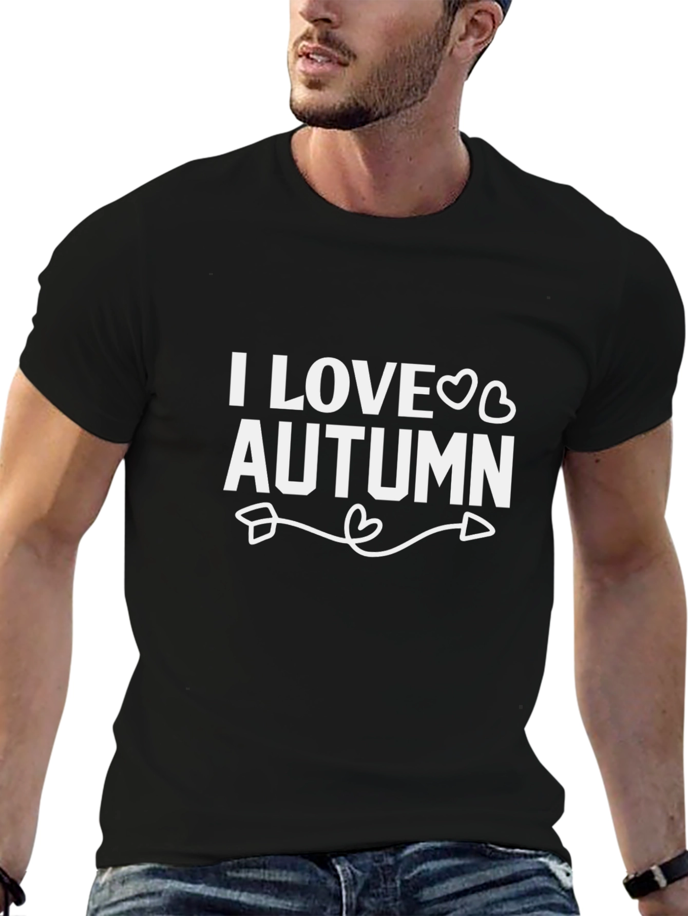 I Love Autumn Black T-Shirt