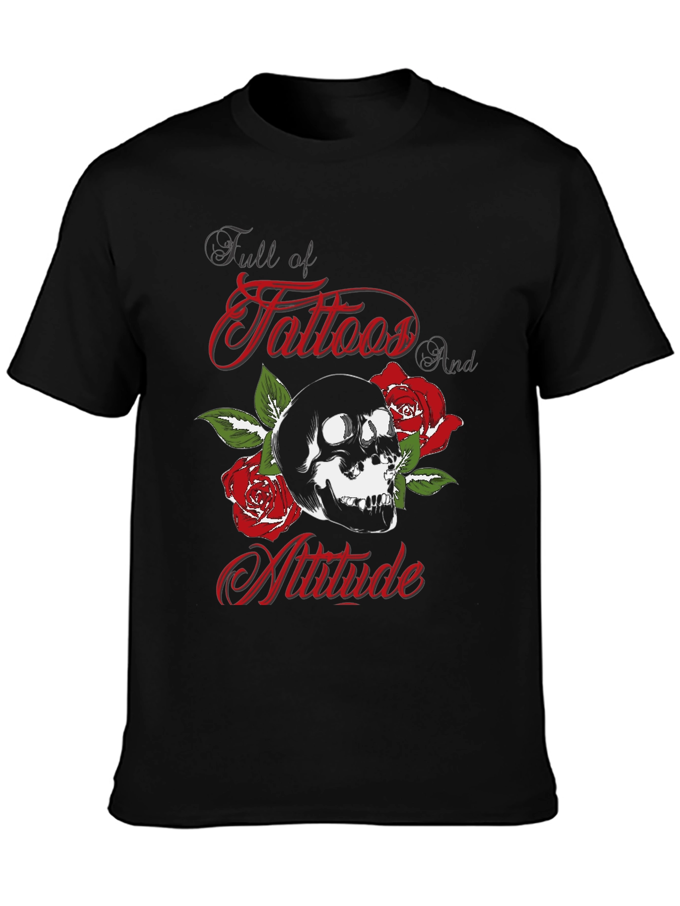 Skull & Roses Graphic T-Shirt - Tattoo Attitude