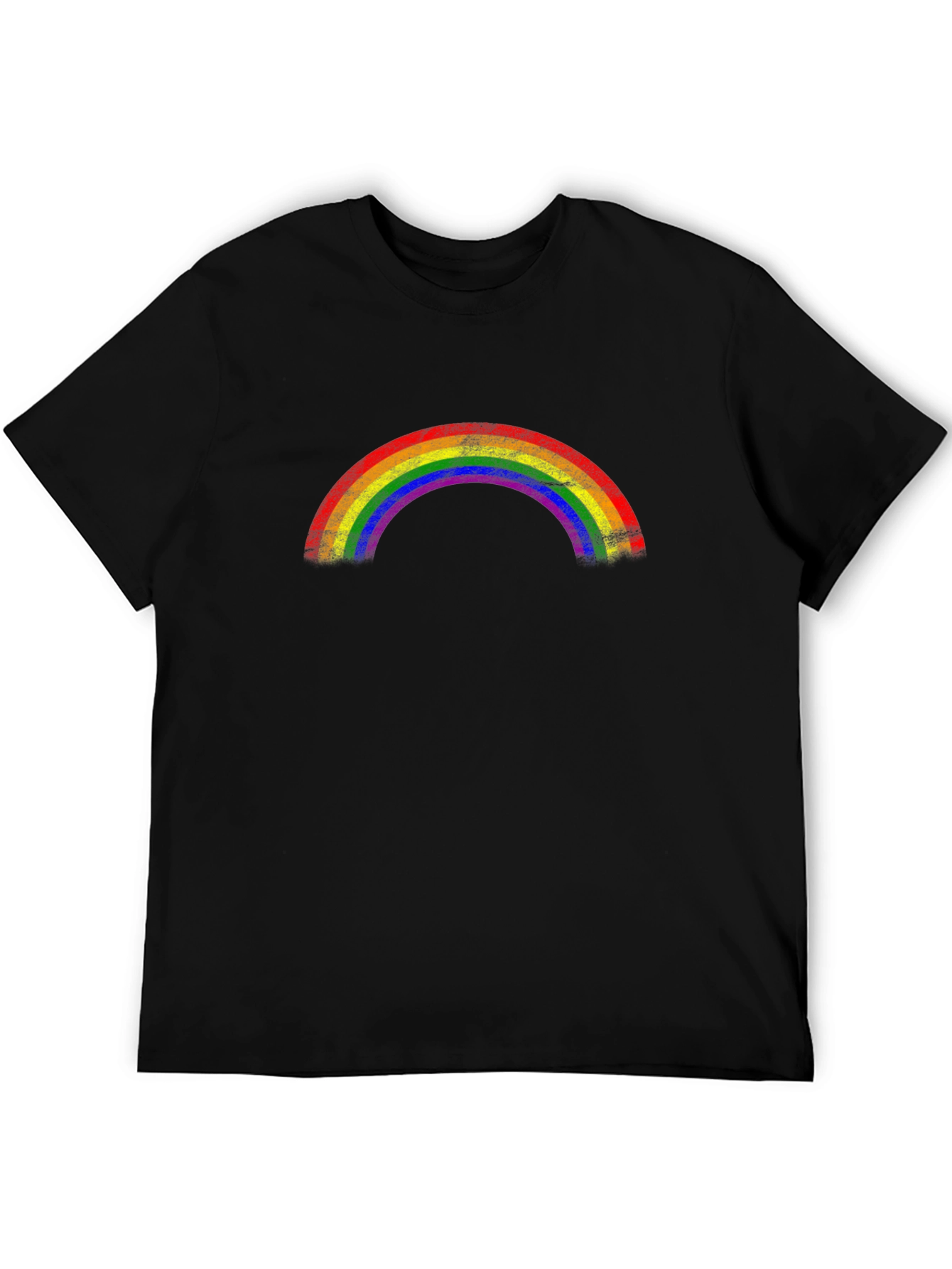 Rainbow Pride Graphic Tee - Black Cotton T-Shirt