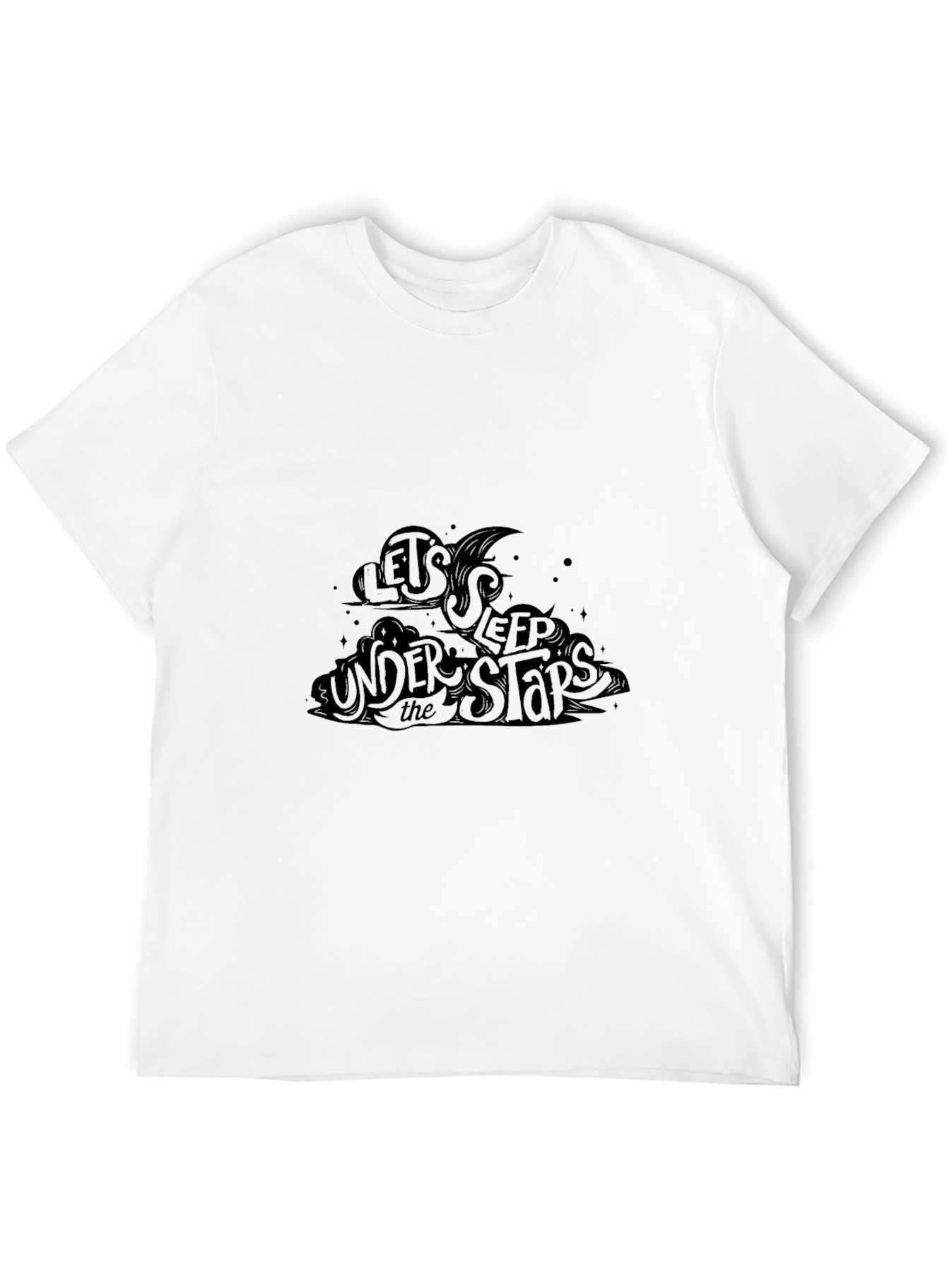 Stylish Black T-Shirt: Lets Sleep Under the Stars