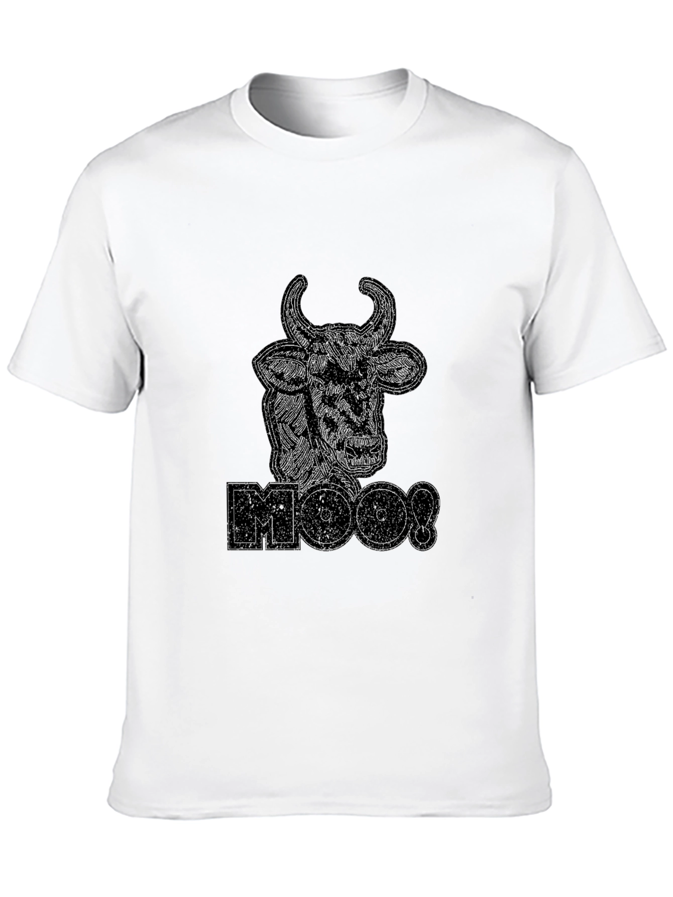 Moo! Cow Graphic Black T-Shirt