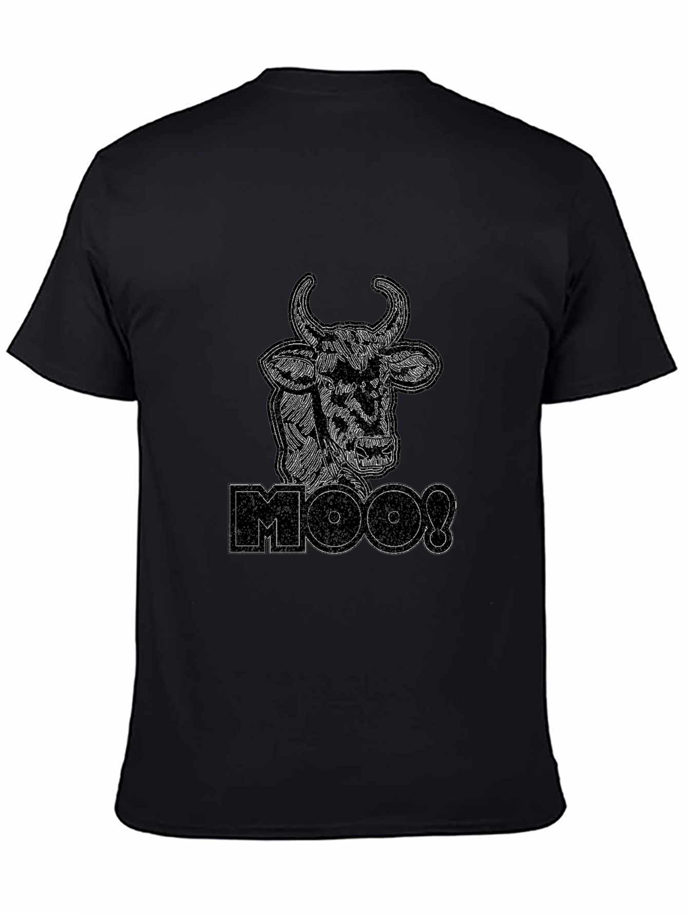 Moo! Cow Graphic Black T-Shirt