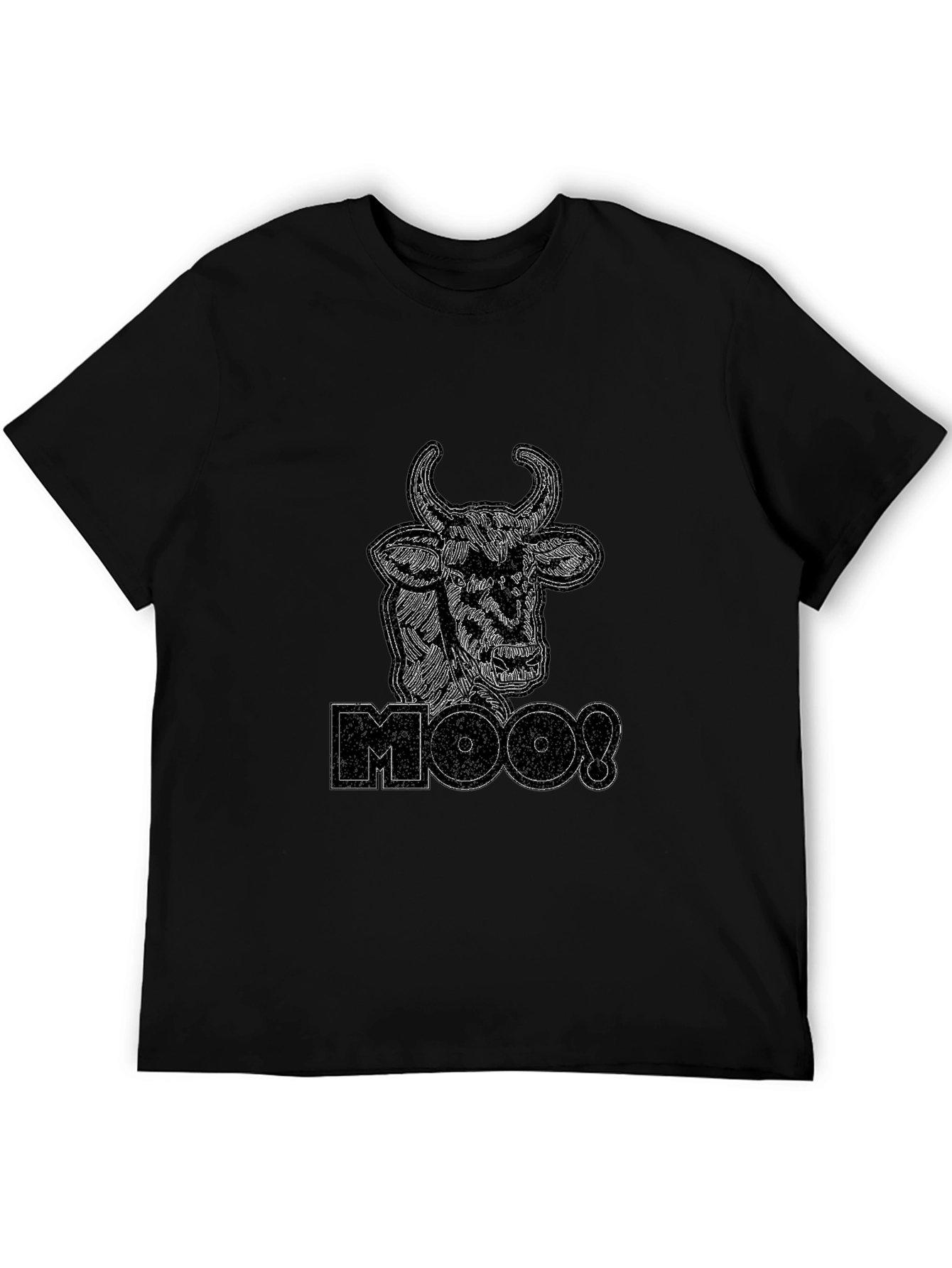 Moo! Cow Graphic Black T-Shirt